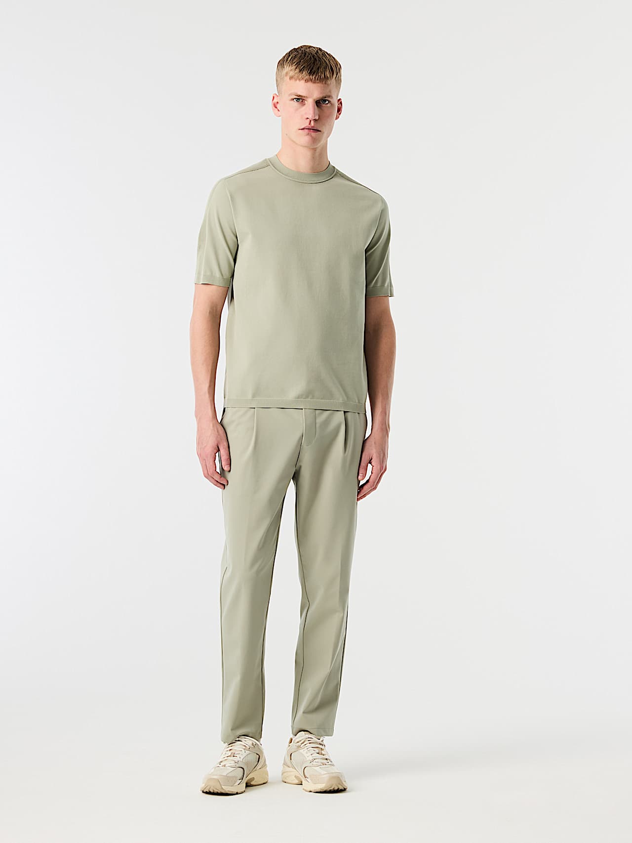 AlphaTauri | FARIS V1.Y10.02 | 3D Knit Loose Fit T-Shirt in Dark Sage for Men