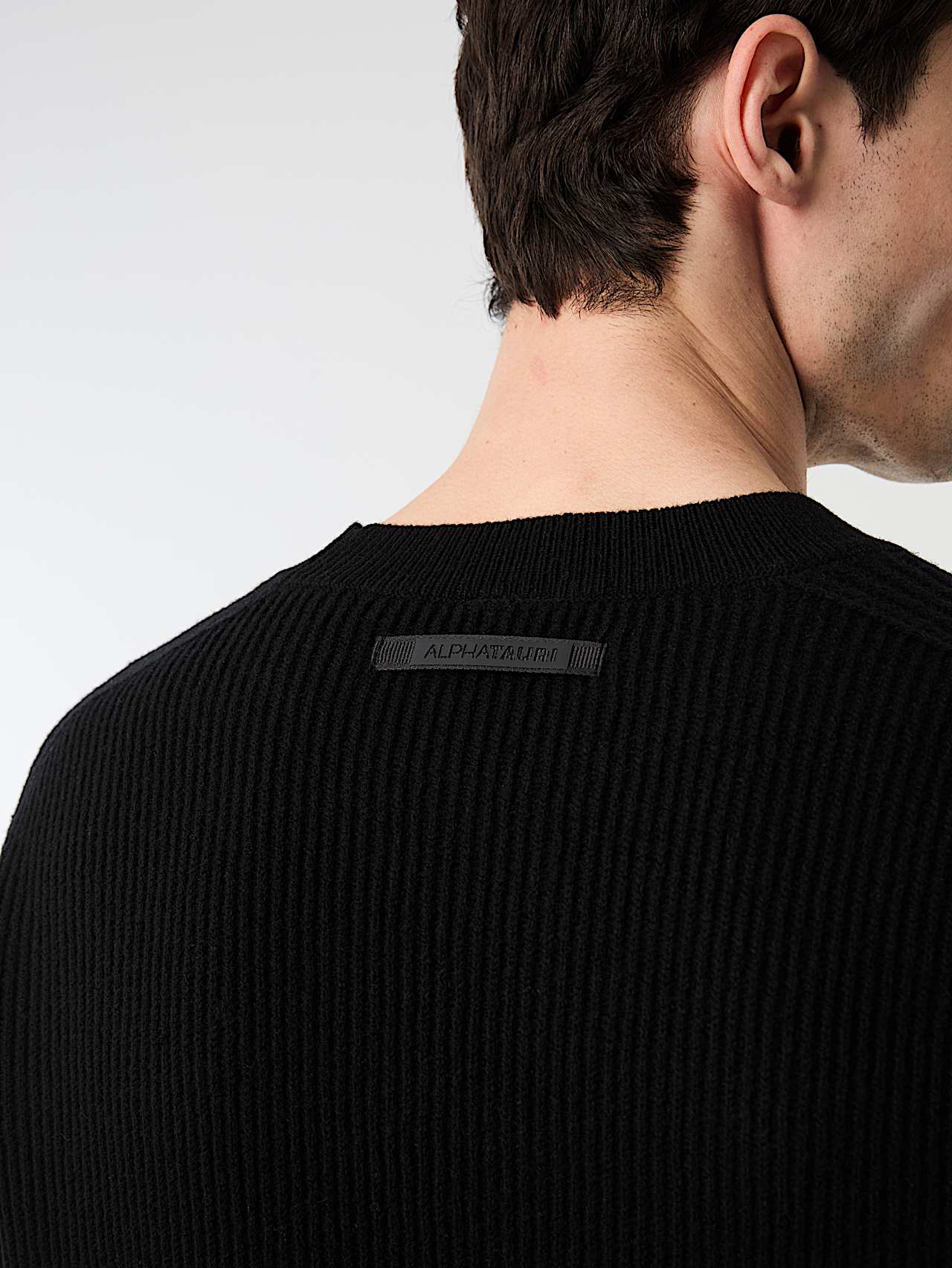 AlphaTauri | FREIMS V1.Y10.02 | 3D-Strickpullover aus Wolle in Schwarz für Herren