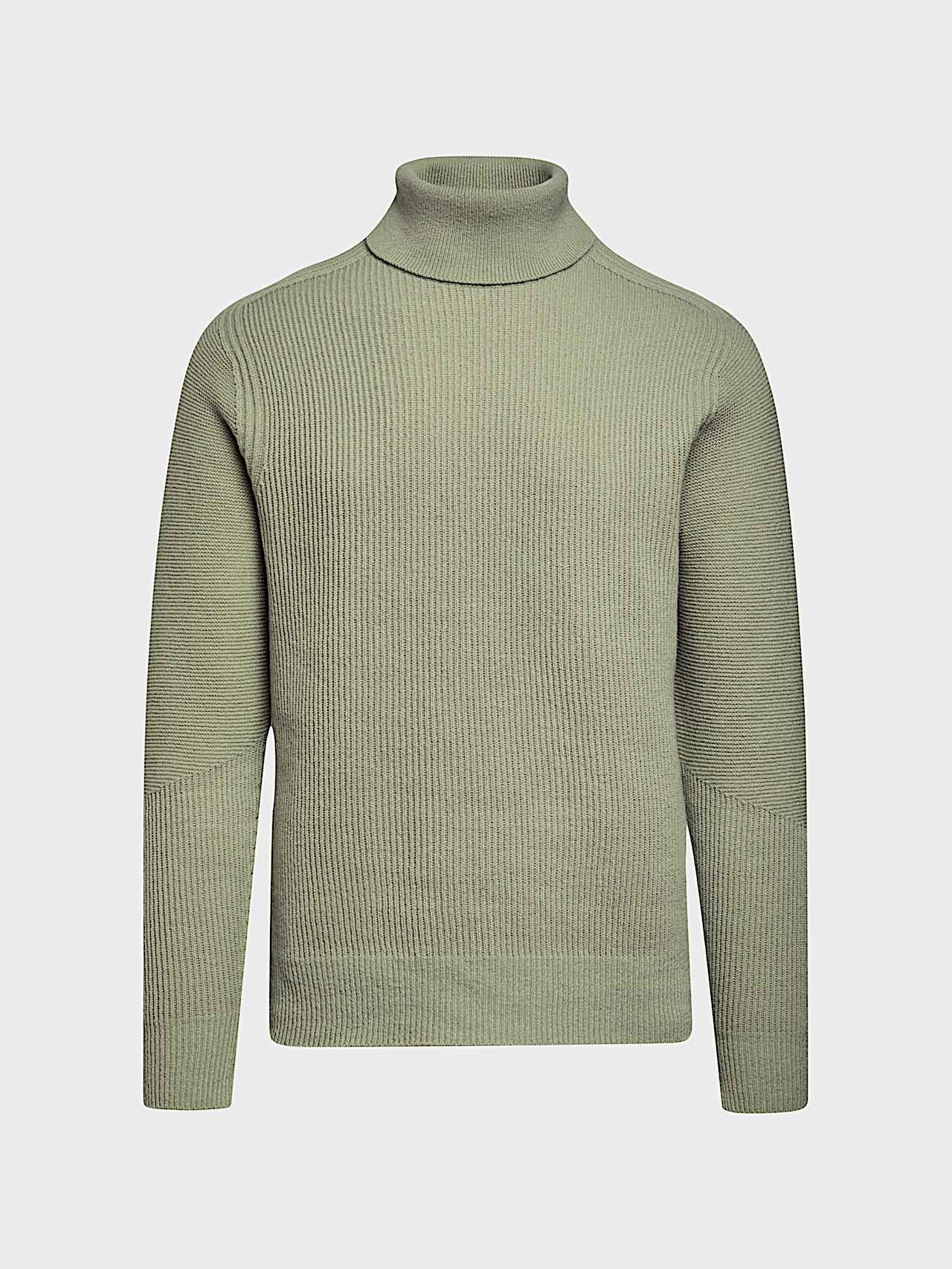 AlphaTauri | FANNES V1.Y10.02 | 3D Knit Wool Turtleneck Sweater in Dark Sage for Hombre