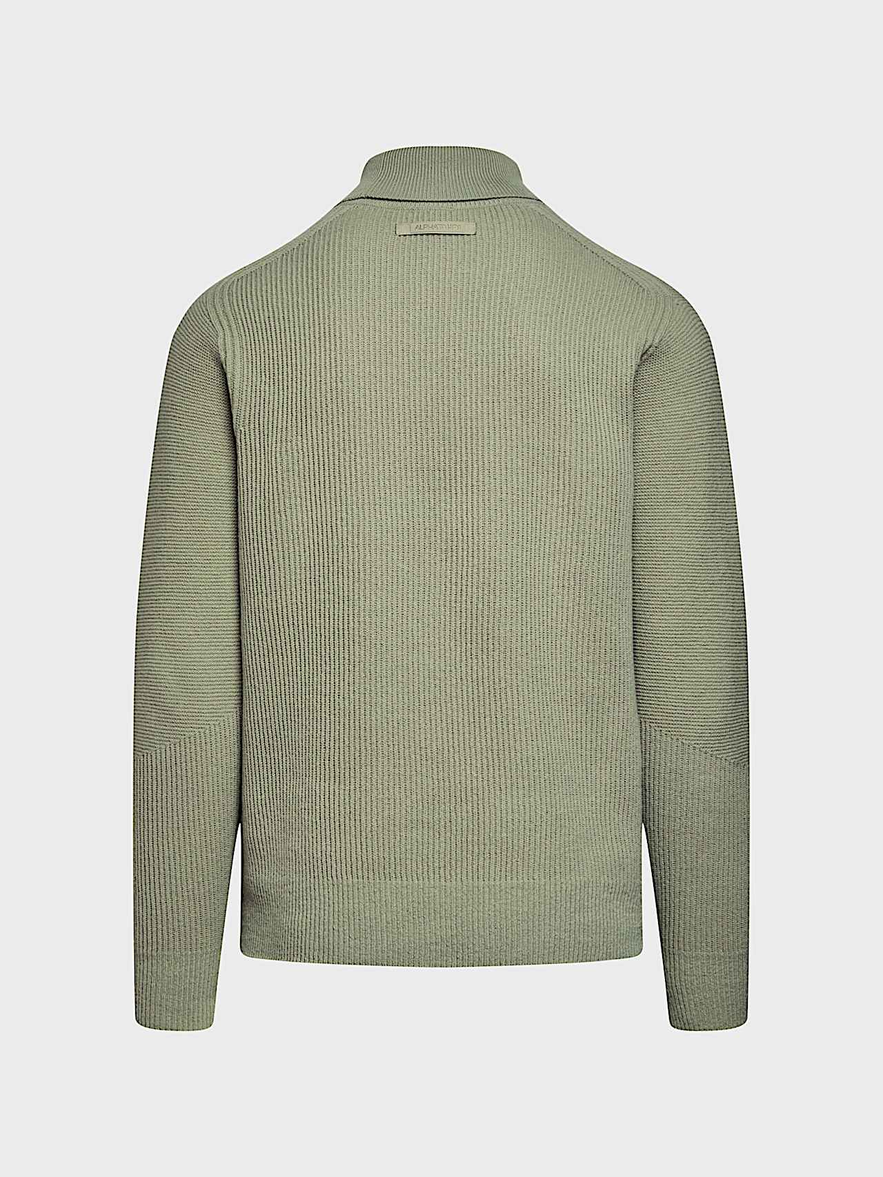 AlphaTauri | FANNES V1.Y10.02 | 3D Knit Wool Turtleneck Sweater in Dark Sage for Hombre