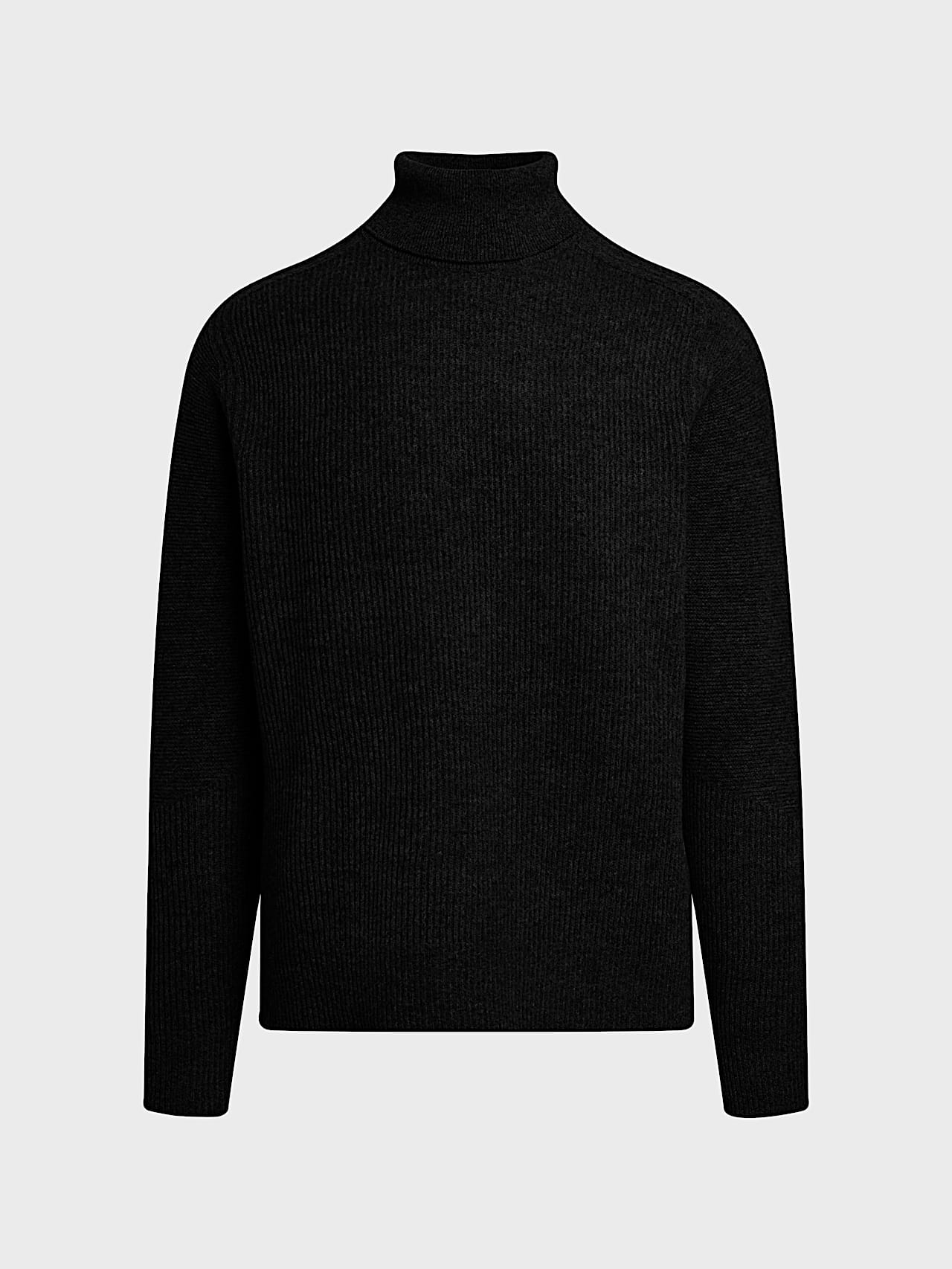 AlphaTauri | FANNES V1.Y10.02 | 3D Knit Wool Turtleneck Sweater in Black for Men