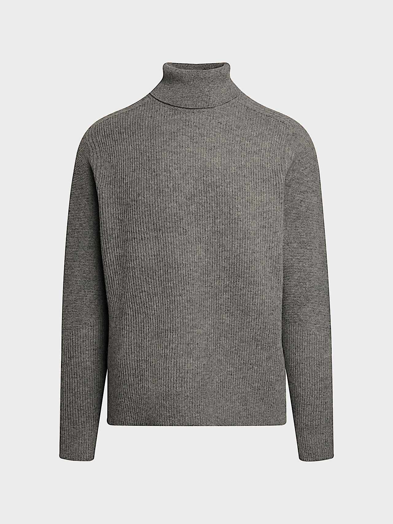 AlphaTauri | FANNES V1.Y10.02 | Jersey de cuello vuelto de punto de lana 3D in Dark Grey Melange for Hombre