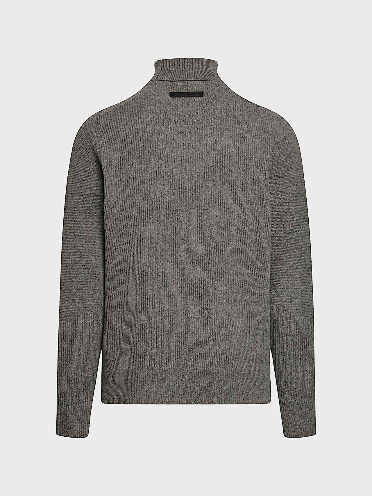 AlphaTauri | FANNES V1.Y10.02 | Pull à col roulé en maille de laine 3D in Dark Grey Melange for Homme