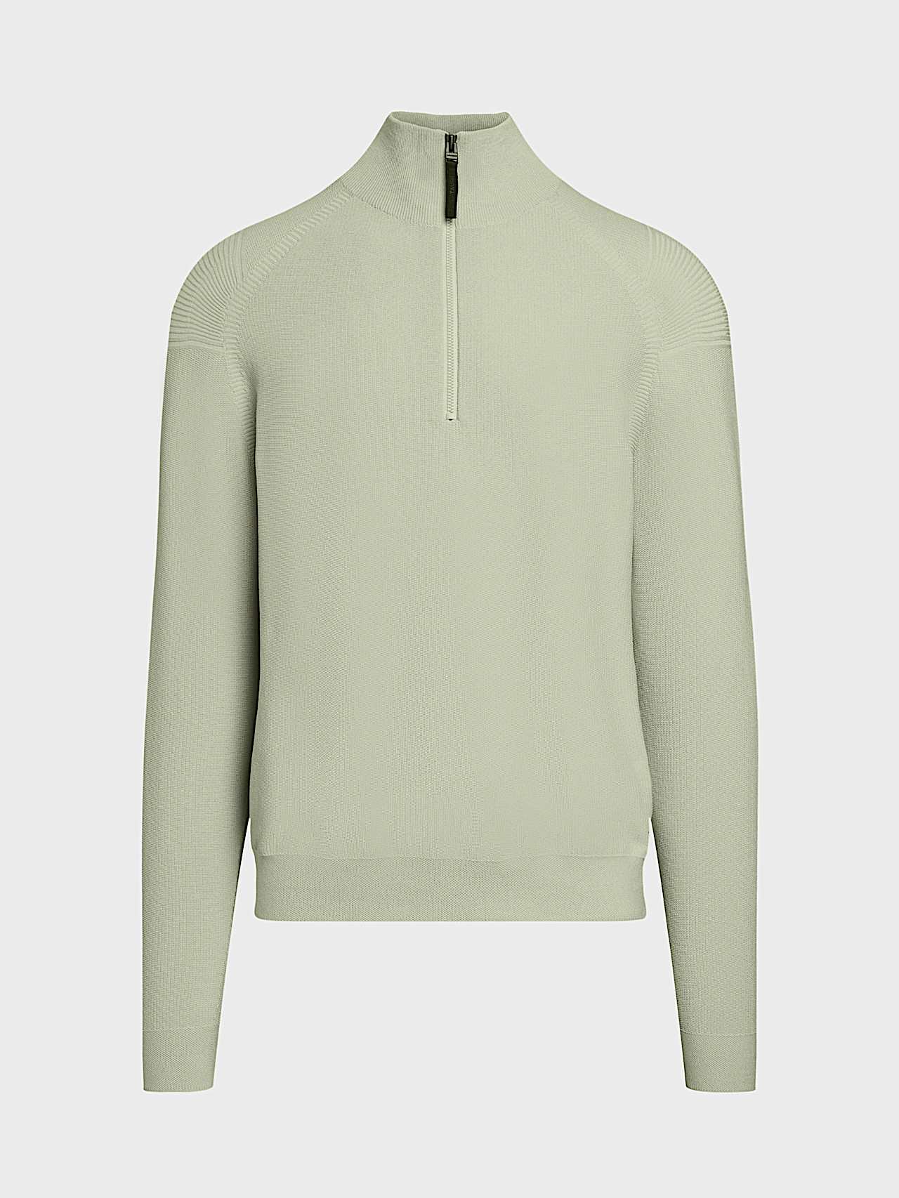 AlphaTauri | FROST V2.Y10.02 | Seamless 3D Knit Half-Zip Sweater in Soft Sage for Homme