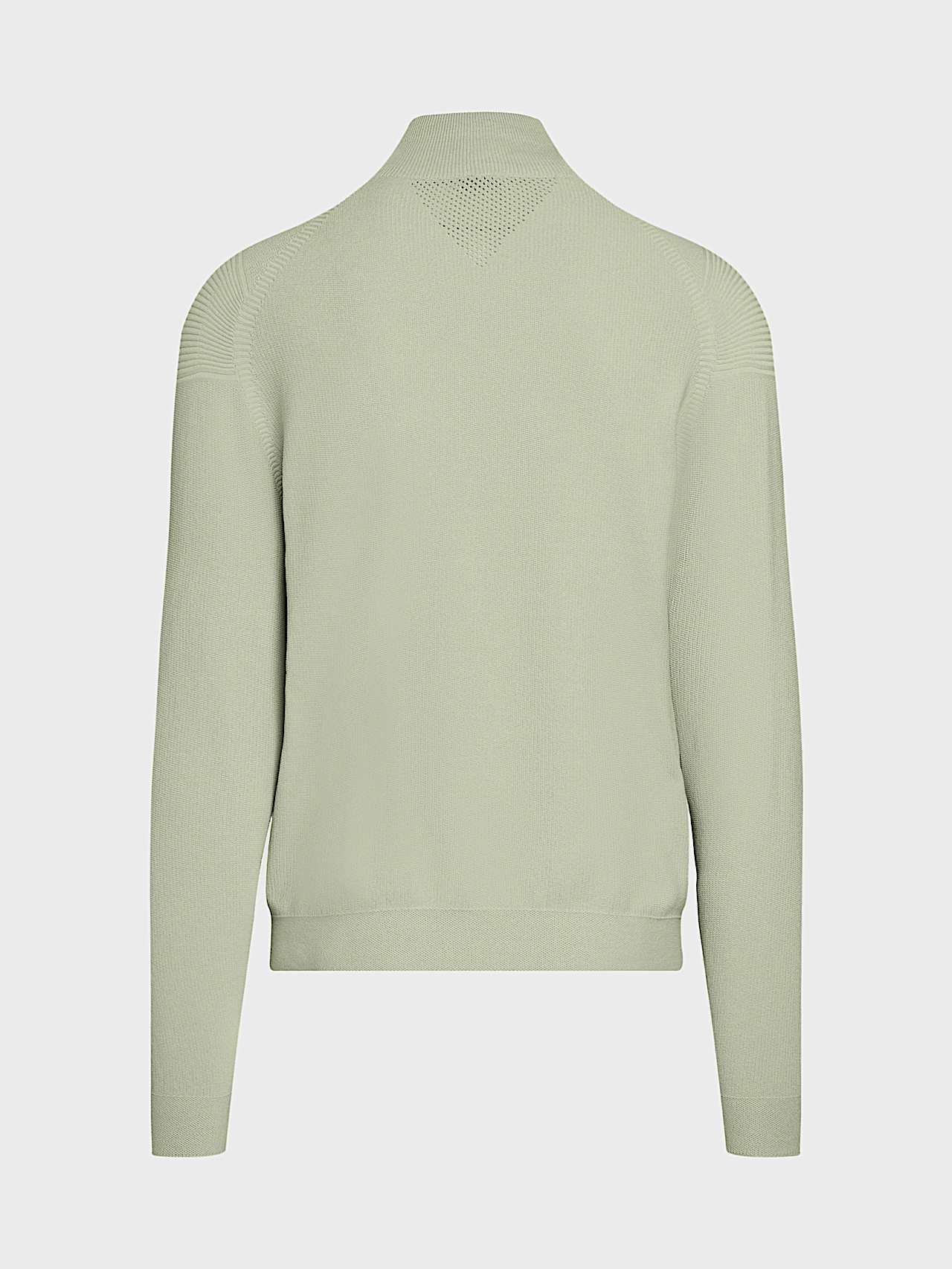 AlphaTauri | FROST V2.Y10.02 | Seamless 3D Knit Half-Zip Sweater in Soft Sage for Homme