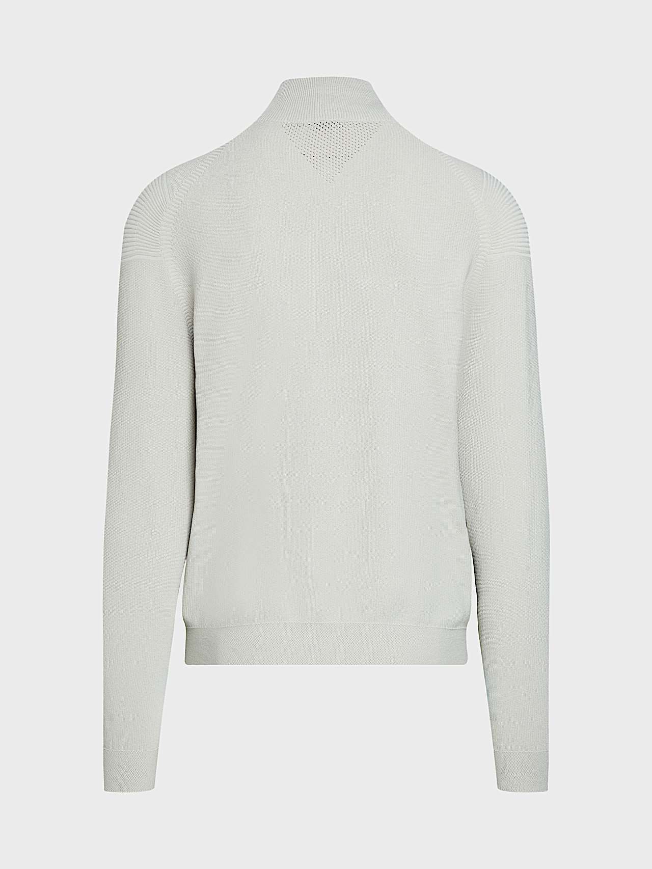 AlphaTauri | FROST V2.Y10.02 | Nahtloser 3D-Strickpullover mit halbem Reißverschluss in Stone für Herren