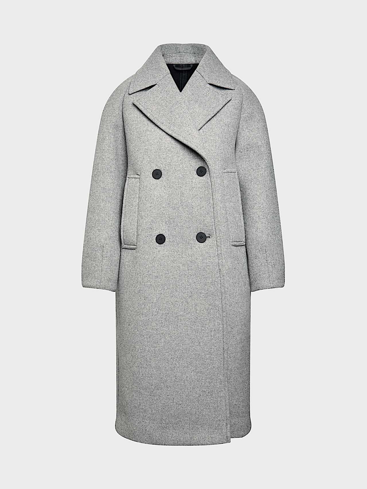 AlphaTauri | ORAPANI V1.Y10.02 | Zweireihiger Wollmantel in Dark Grey Melange für Damen