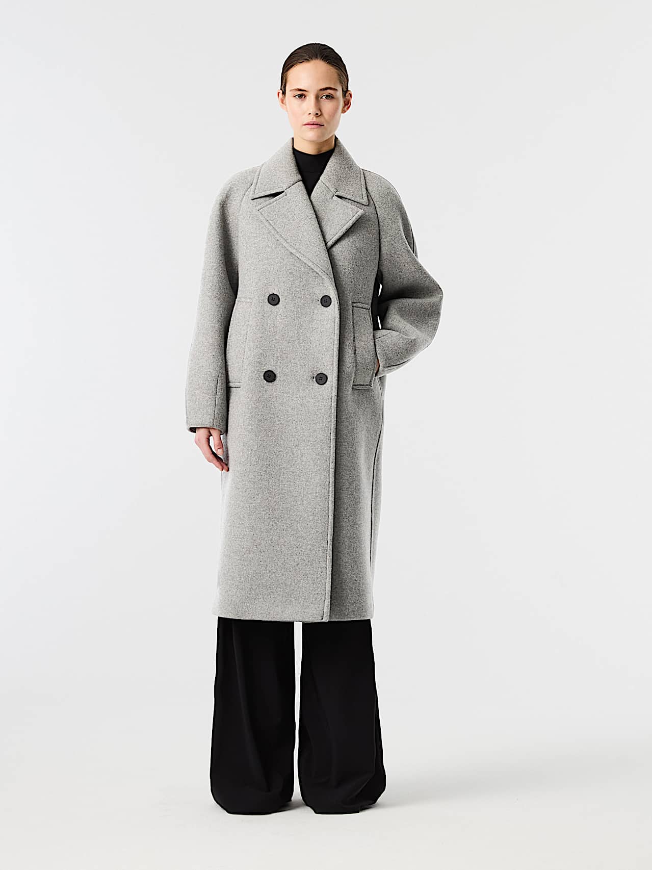 AlphaTauri | ORAPANI V1.Y10.02 | Abrigo de lana con doble botonadura in Dark Grey Melange for Mujer
