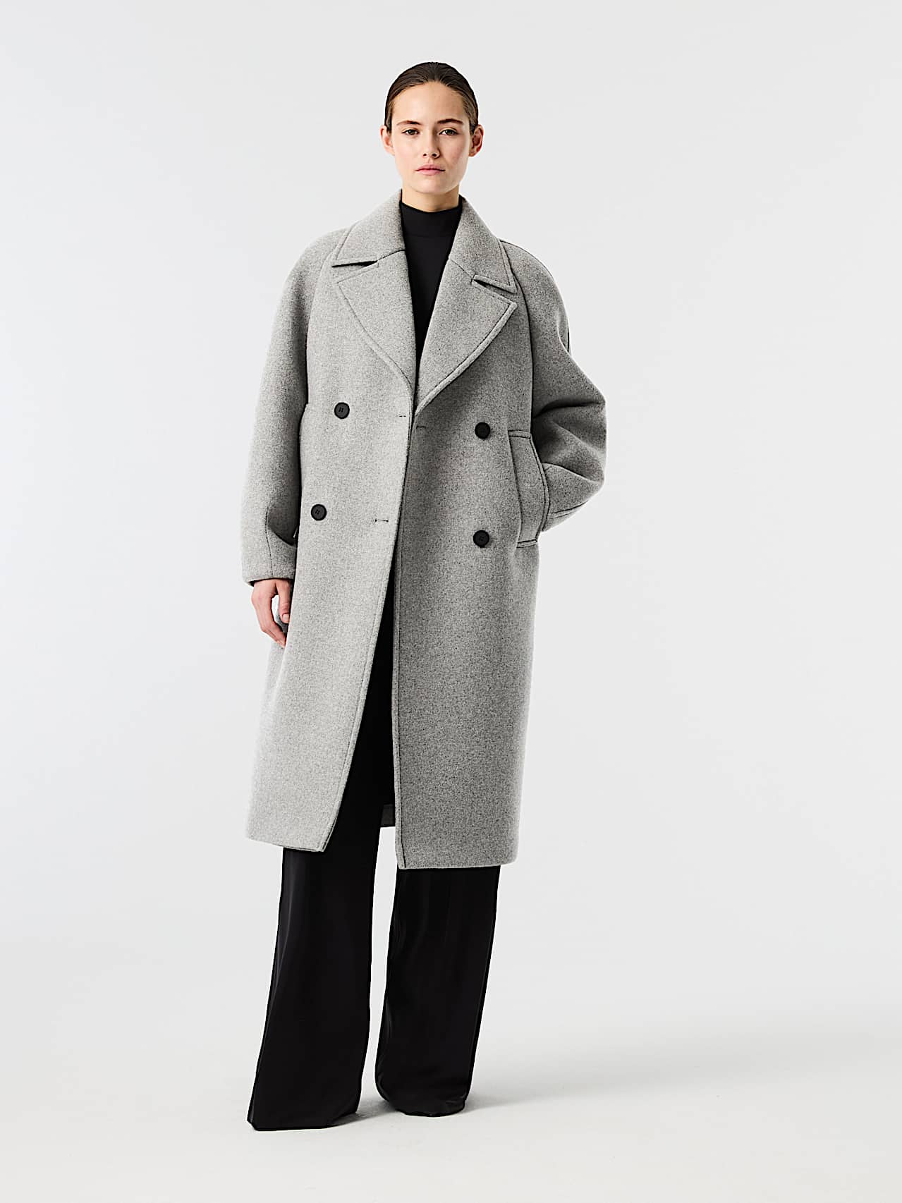 AlphaTauri | ORAPANI V1.Y10.02 | Manteau en laine à double boutonnage in Dark Grey Melange for Femme