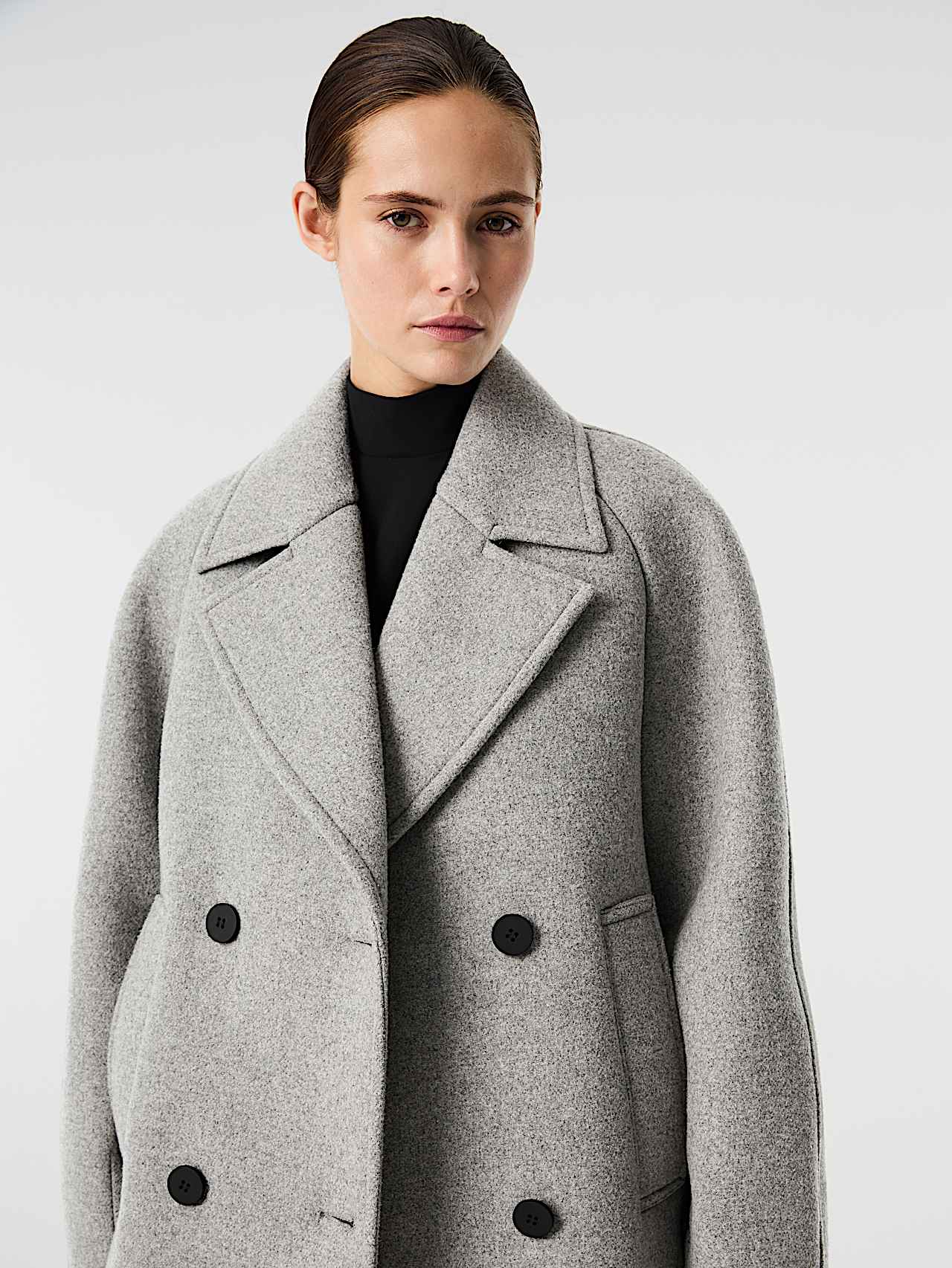 AlphaTauri | ORAPANI V1.Y10.02 | Double-buttoned Wool Coat in Dark Grey Melange for Femme