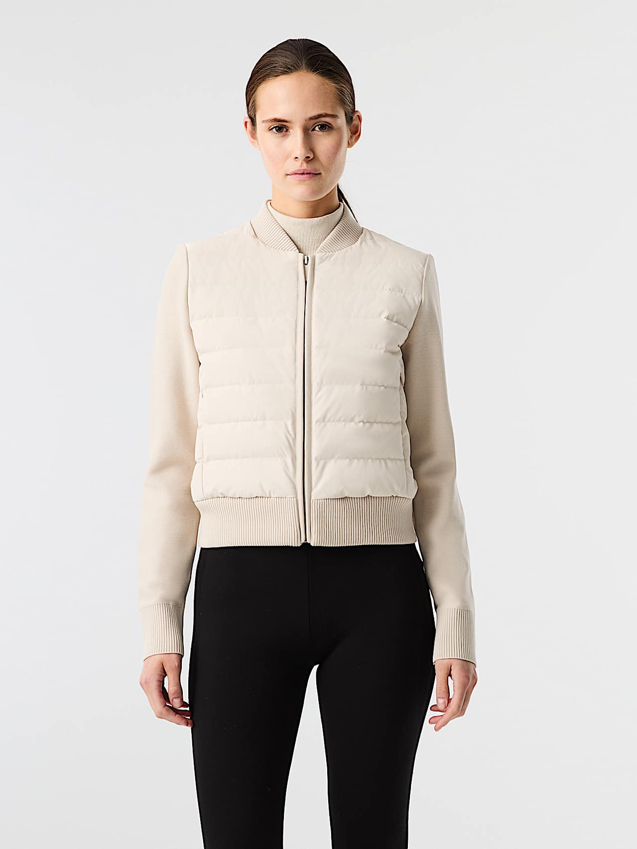 AlphaTauri | ODENA V1.Y10.02 | Lightly Padded Down Hybrid Jacket in Stone for Mujer