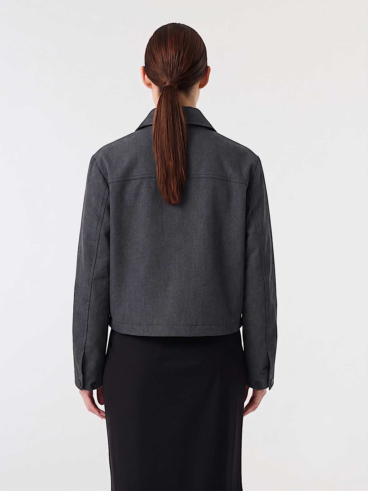AlphaTauri | WALERNO V1.Y10.02 | Wool Tech Jacket in Dark Grey Melange for Women