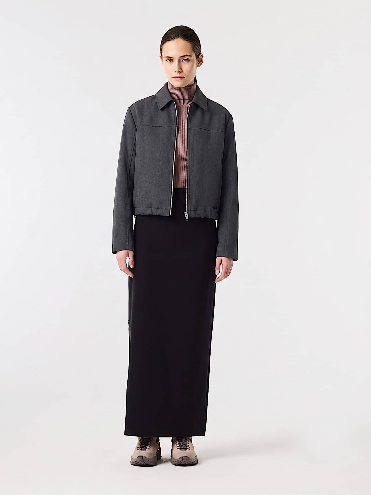 AlphaTauri | WALERNO V1.Y10.02 | Wool Tech Jacket in Dark Grey Melange for Women