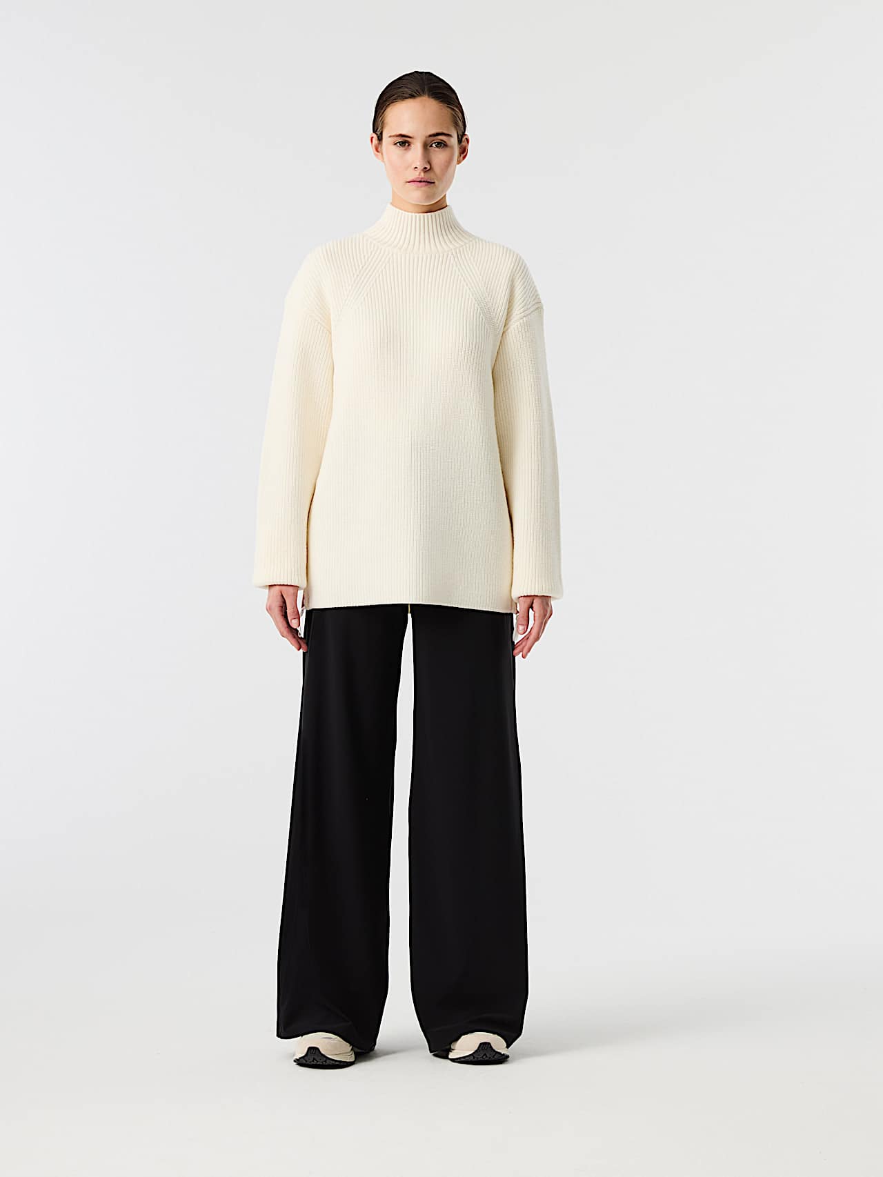 AlphaTauri | PICENZA V1.Y10.02 | Power Stretch Jersey Wide Leg Trousers in Black for Femme