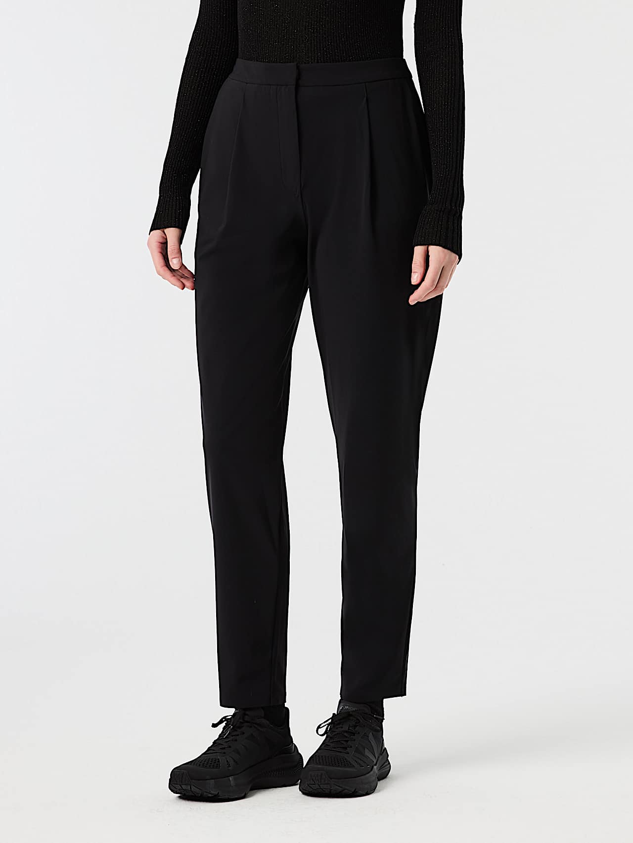 AlphaTauri | PINI V5.Y10.02 | Power Stretch Jersey Tapered Trousers in Black for Femme