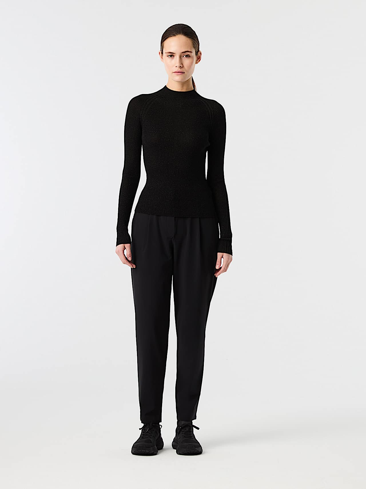 AlphaTauri | PINI V5.Y10.02 | Power Stretch Jersey Tapered Trousers in Black for Femme