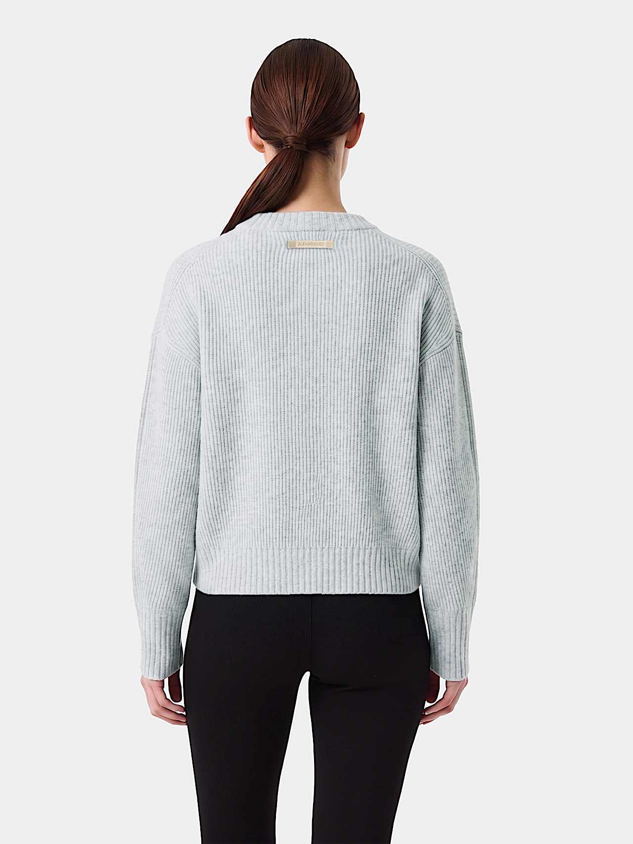 AlphaTauri | FENUA V1.Y10.02 | 3D Knit Sweater made from 100% Wool in Light Grey Melange for Women