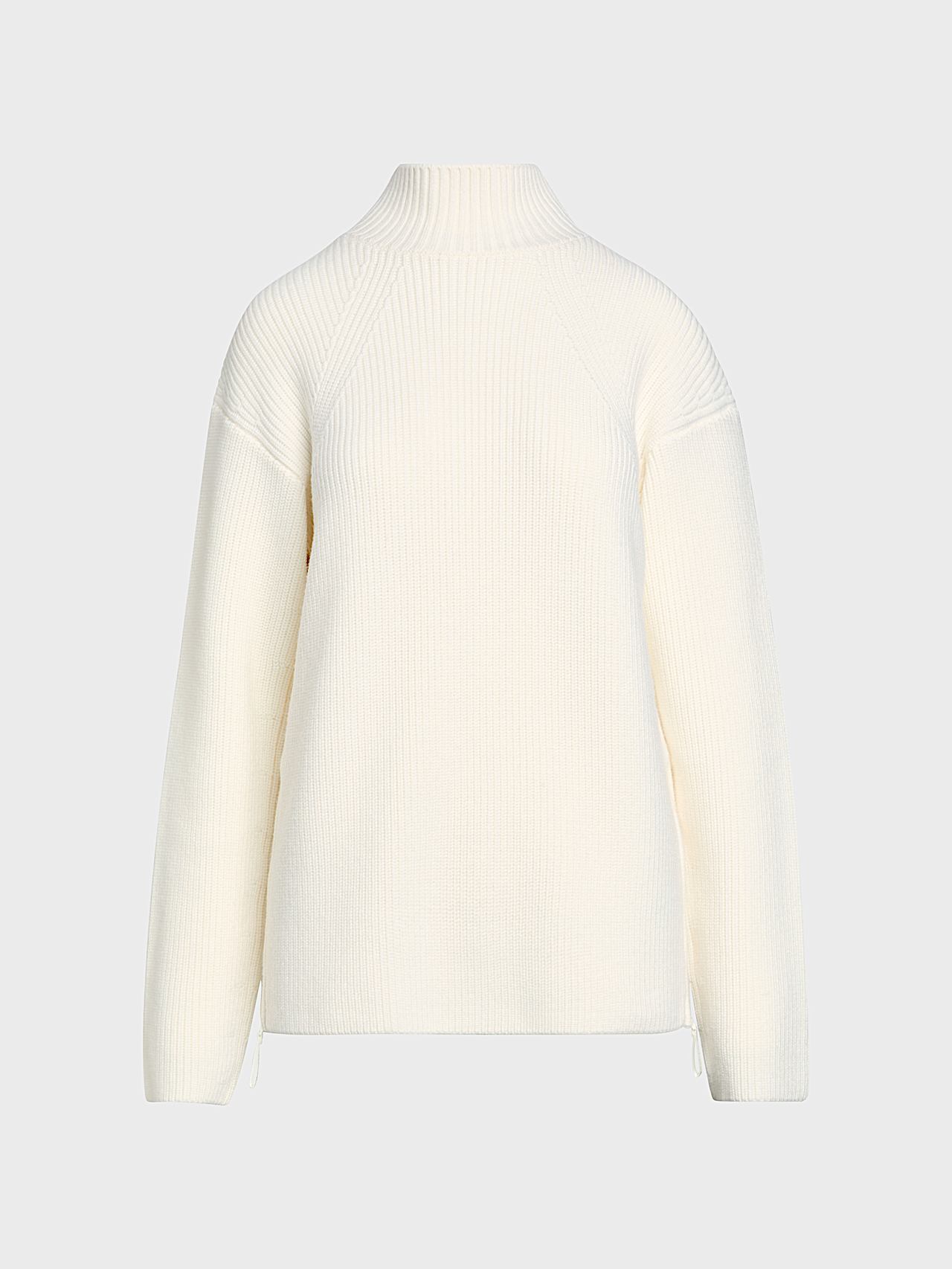 AlphaTauri | FISA V1.Y10.02 | Knit Swater with Zip Details made from 100% Wool in White for Mujer