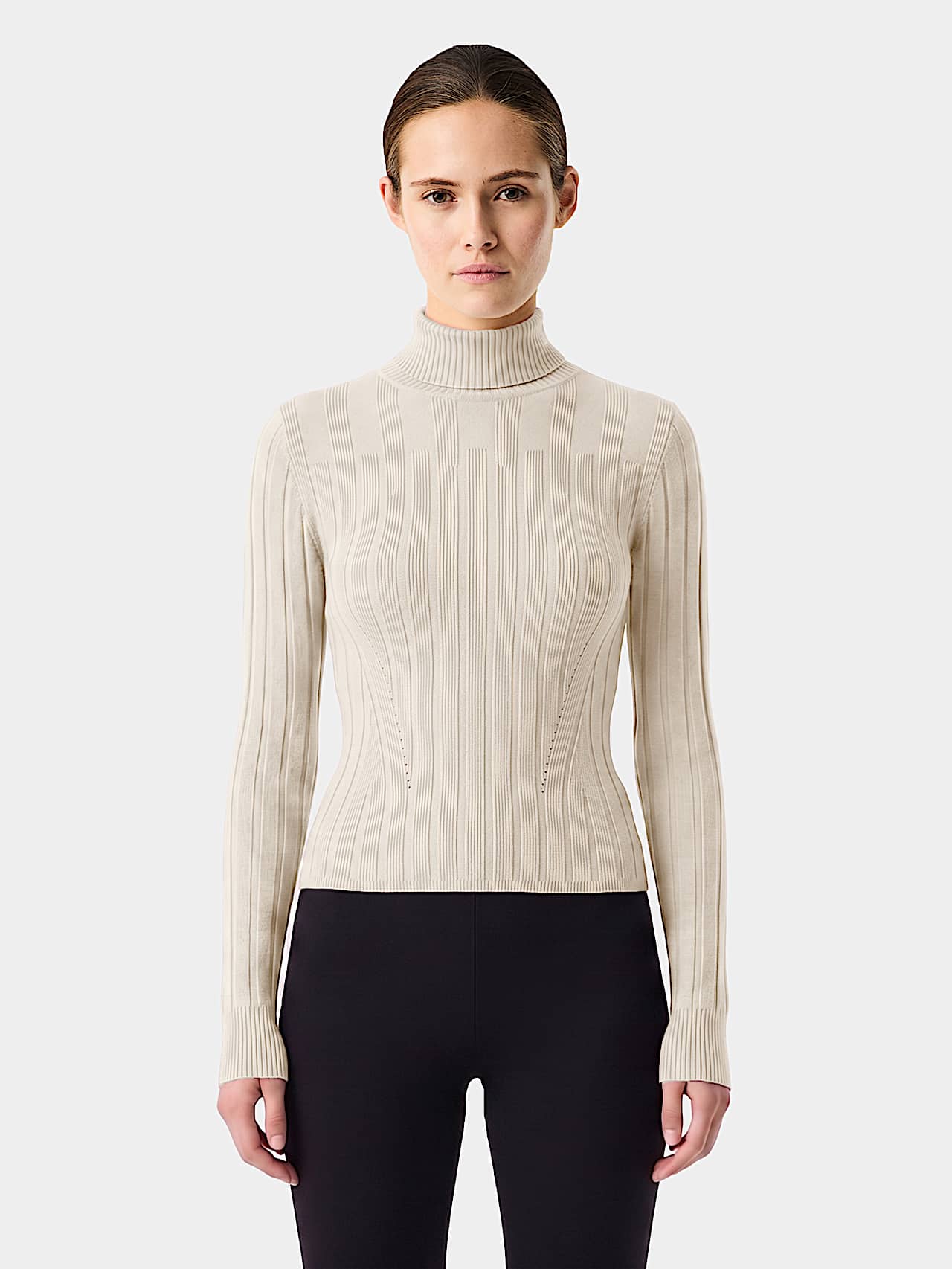 AlphaTauri | FEAPEL V1.Y10.02 | Jersey de punto 3D con cuello alto in Stone for Mujer