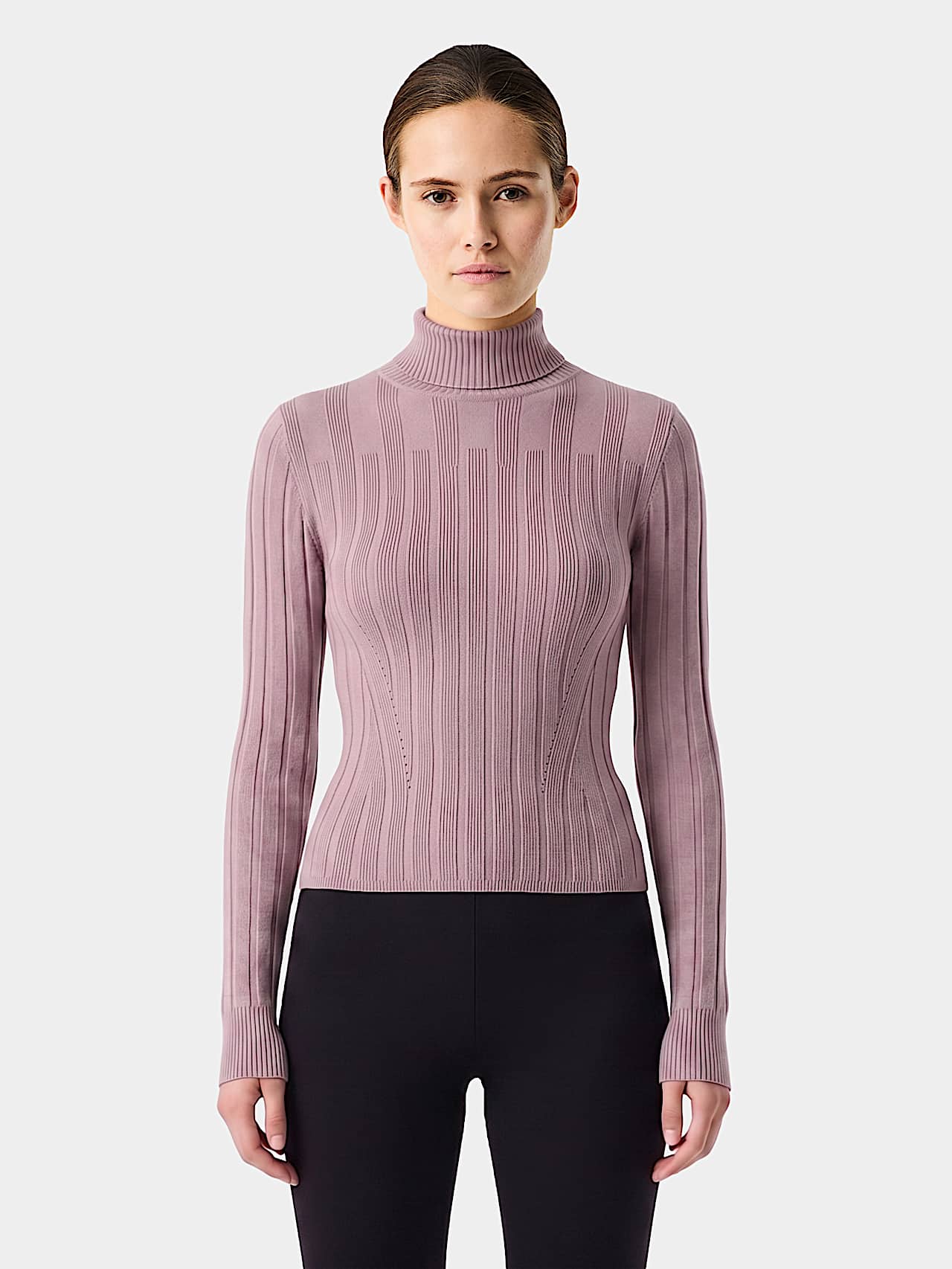 AlphaTauri | FEAPEL V1.Y10.02 | Turtleneck 3D Knit Sweater in Dark Rosewood for Donna