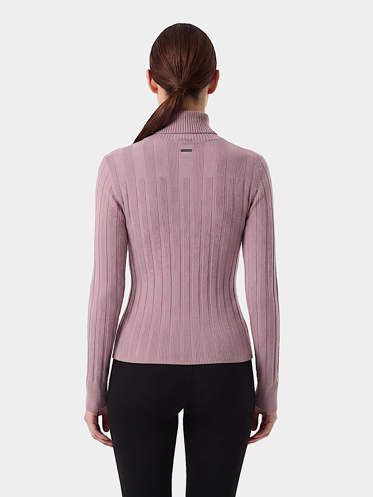 AlphaTauri | FEAPEL V1.Y10.02 | Turtleneck 3D Knit Sweater in Dark Rosewood for Donna