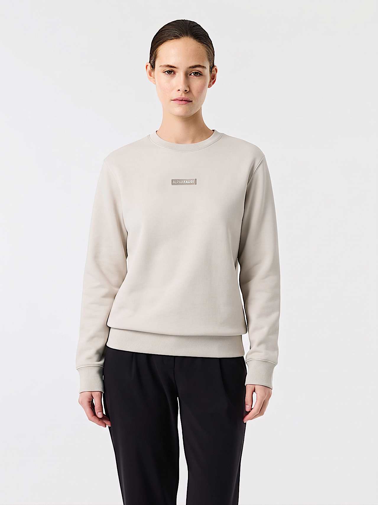 AlphaTauri | SAURIS V1.Y10.02 | Pull unisexe en jersey interlock in Stone for Unisexe