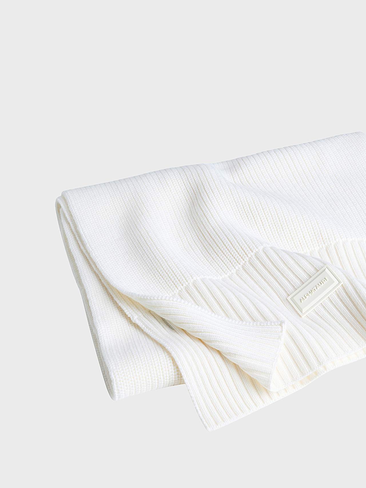 AlphaTauri | AMIENS V1.Y10.02 | Chunky Knit Wool Scarf in White for Unisexe