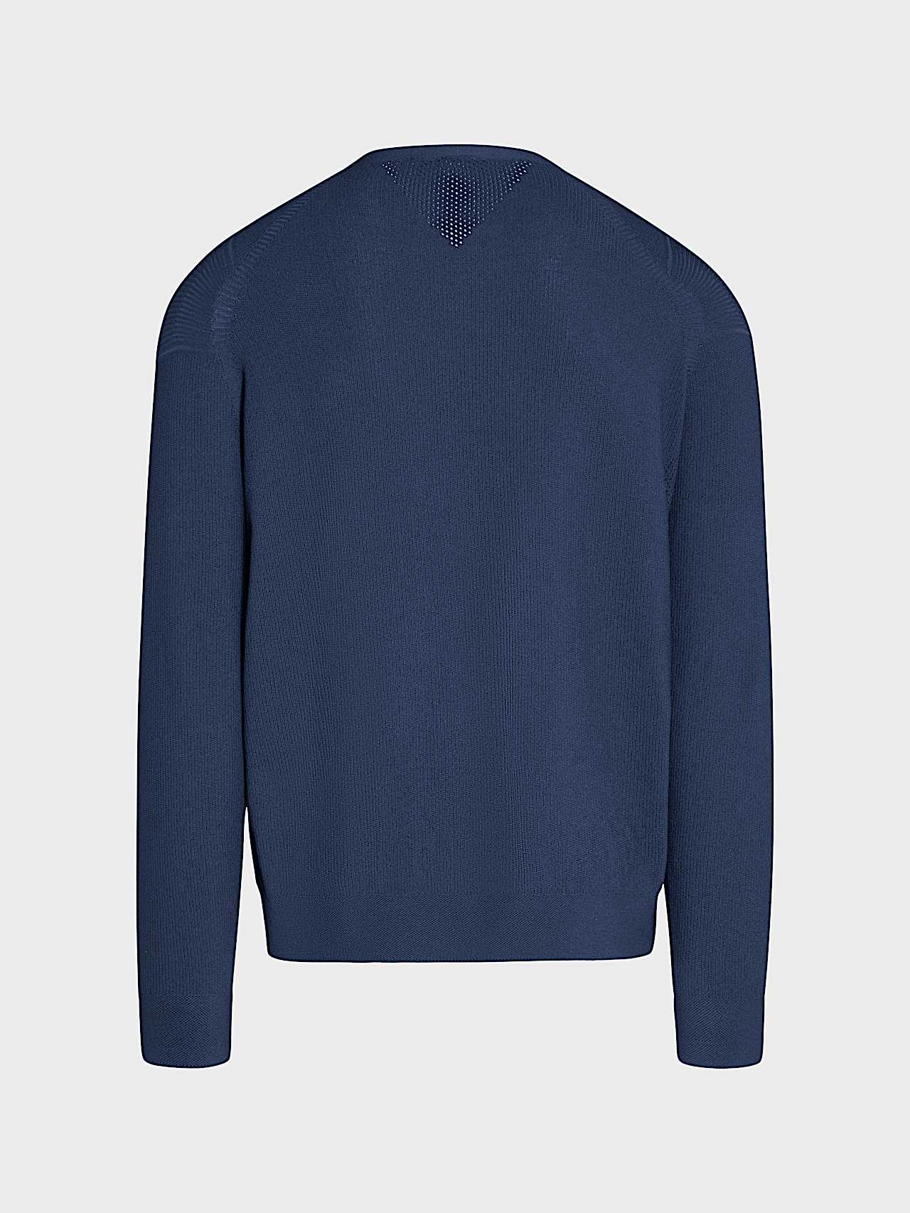 AlphaTauri | FOSOP V5.Y8.02 | Seamless 3D Performance Knit Crewneck Sweater in Navy for Men