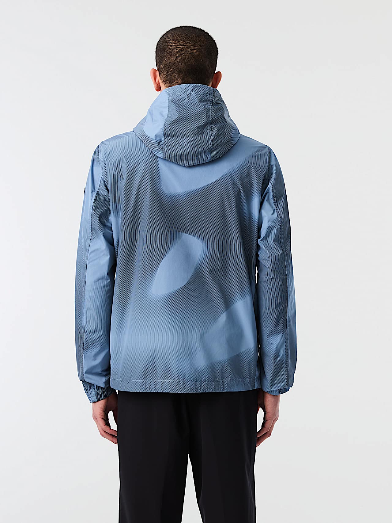 AlphaTauri | ONDA V1.Y10.01 | Lightweight Hooded Jacket with Print Design in AOP dark navy / clouded blue for Men