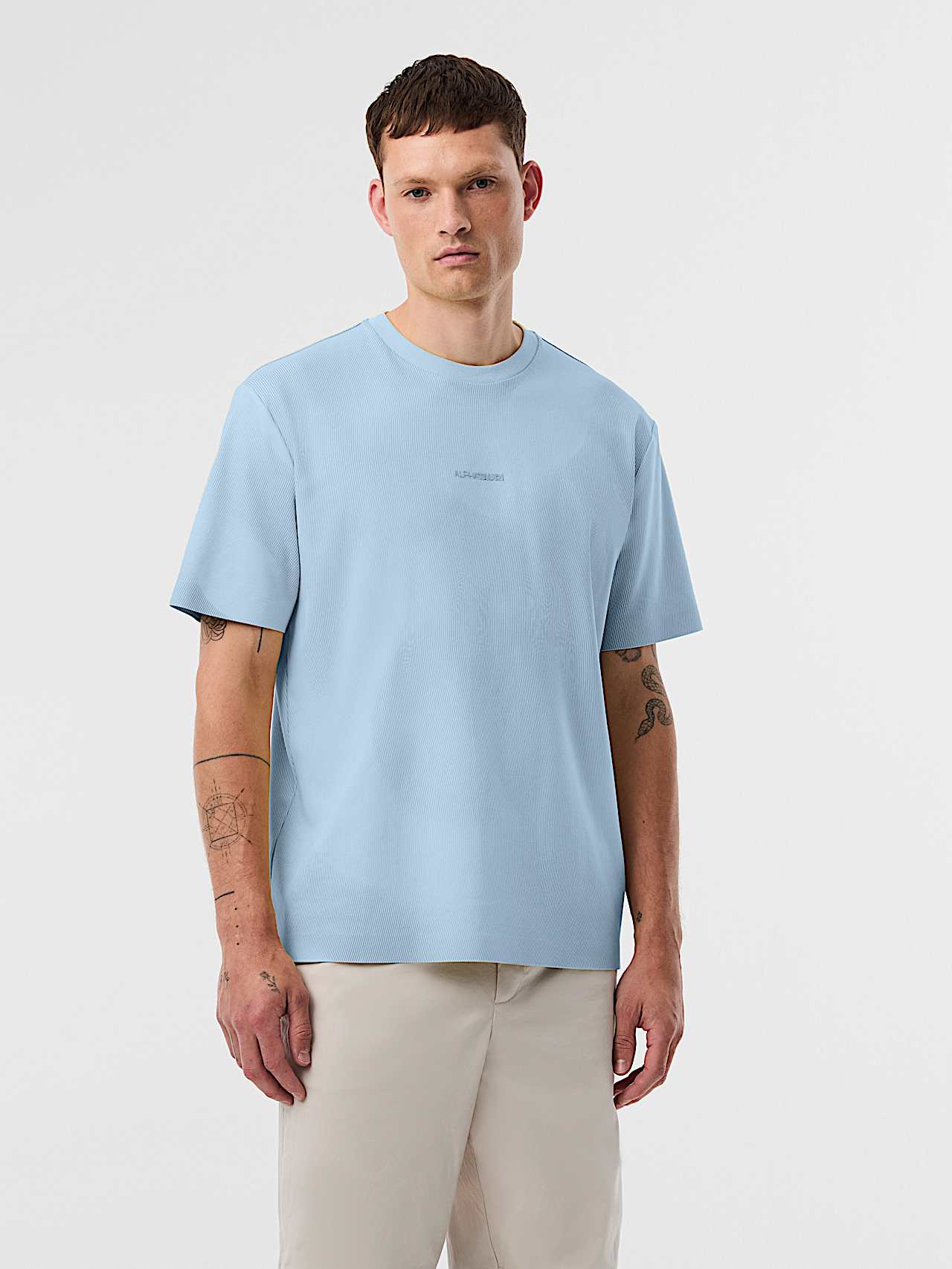 AlphaTauri | JANPO V2.Y10.01 | T-Shirt with Print Design in AOP dark navy / clouded blue for Men