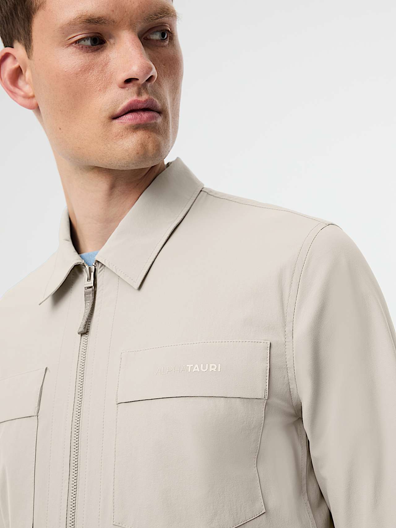 AlphaTauri | WEXAL V1.Y10.01 | Performance Stretch Overshirt in Stone for Men