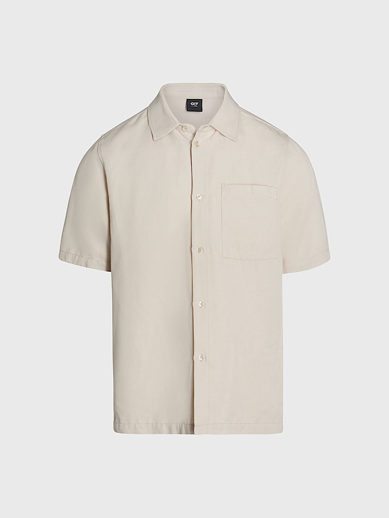 AlphaTauri | WAREH V1.Y10.01 | Relaxed-Fit Overshirt made from Cotton-Linen-Blend in Stone for Men