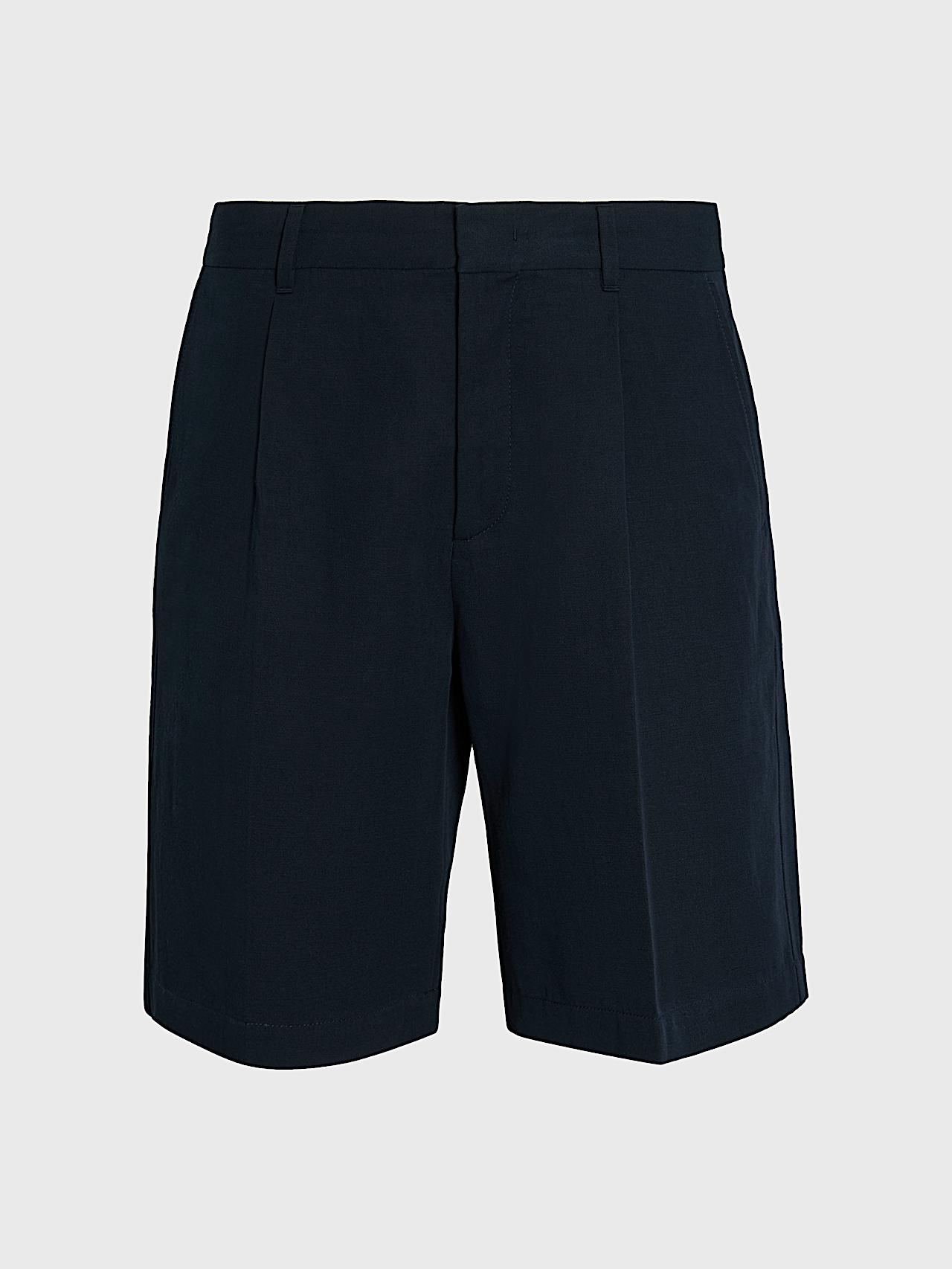 AlphaTauri | PINO V1.Y10.01 | Cotton-Linen-Blend Shorts in Dark Navy for Men