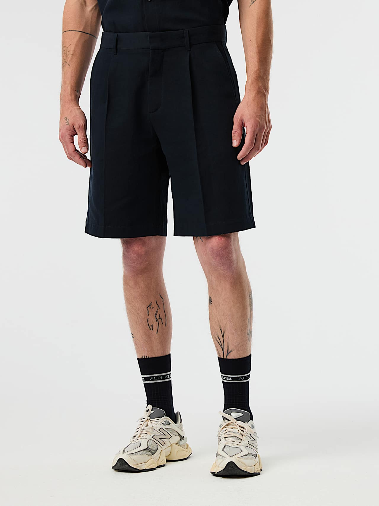 AlphaTauri | PINO V1.Y10.01 | Cotton-Linen-Blend Shorts in Dark Navy for Men