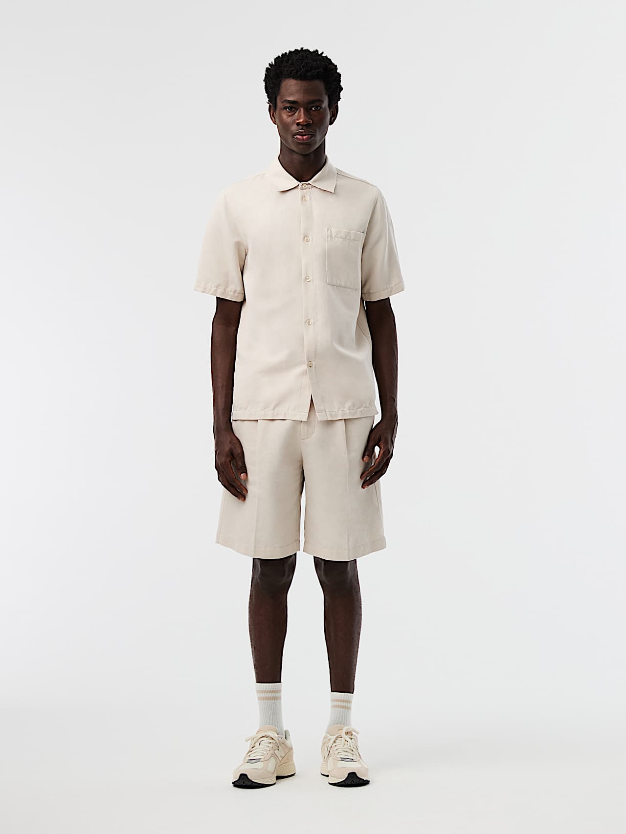 AlphaTauri | PINO V1.Y10.01 | Pantaloncini in misto lino e cotone in Stone for Uomo