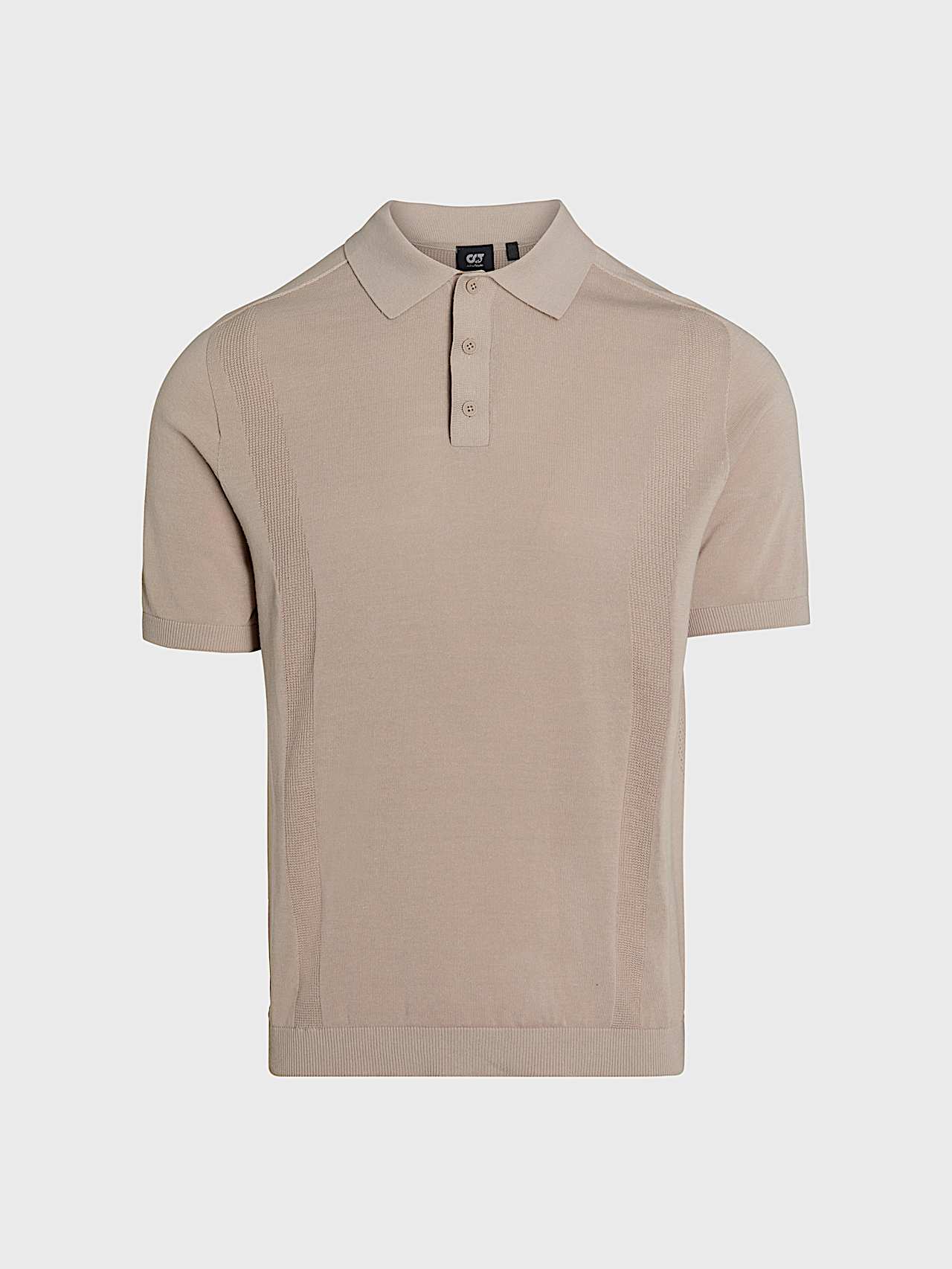 AlphaTauri | FINI V1.Y10.01 | 3D-Strick-Poloshirt aus Baumwoll-Leinen-Mix in Dune für Herren