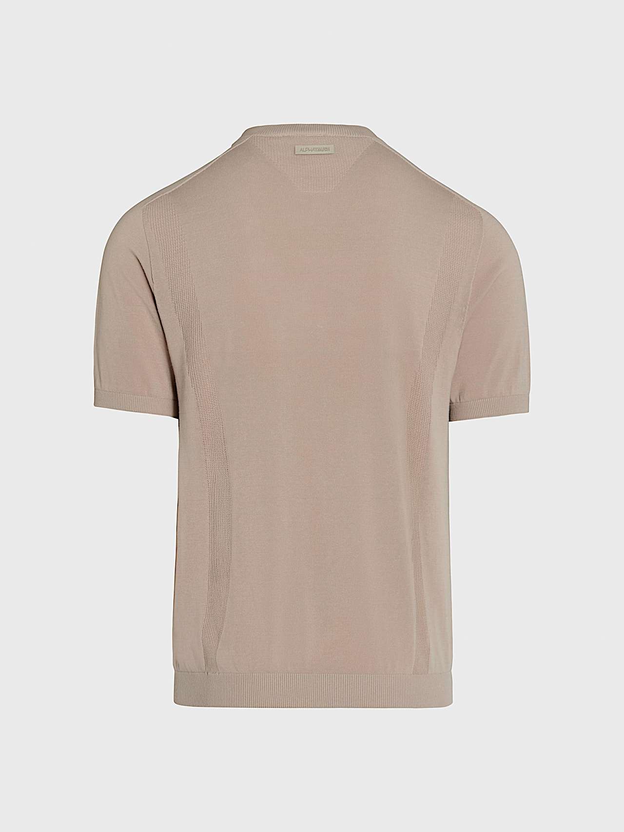 AlphaTauri | FINO V1.Y10.01 | 3D-Strick-T-Shirt aus Baumwoll-Leinen-Mix in Dune für Herren