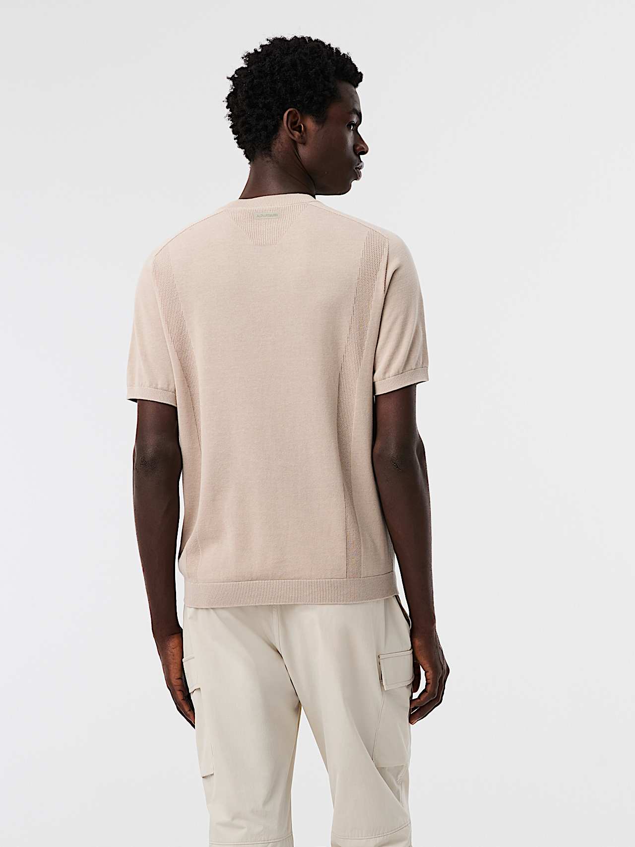 AlphaTauri | FINO V1.Y10.01 | 3D-Strick-T-Shirt aus Baumwoll-Leinen-Mix in Dune für Herren