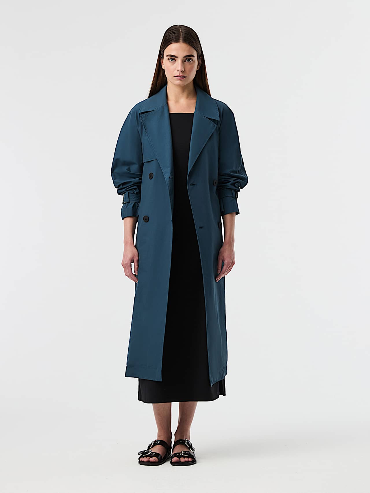 Women's Trench Coat with Double-breasted Buttoning and Belt OLAV