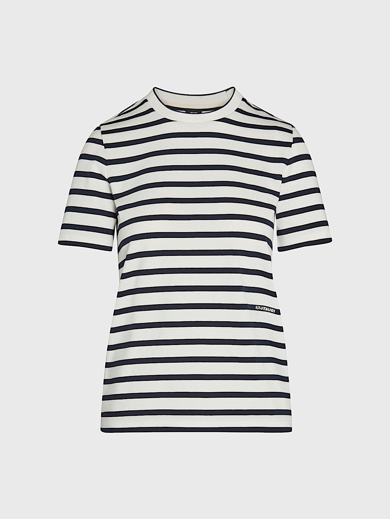 AlphaTauri | JALI V1.Y10.01 | T-shirt rayé en coton biologique in White / Dark Navy for Femme