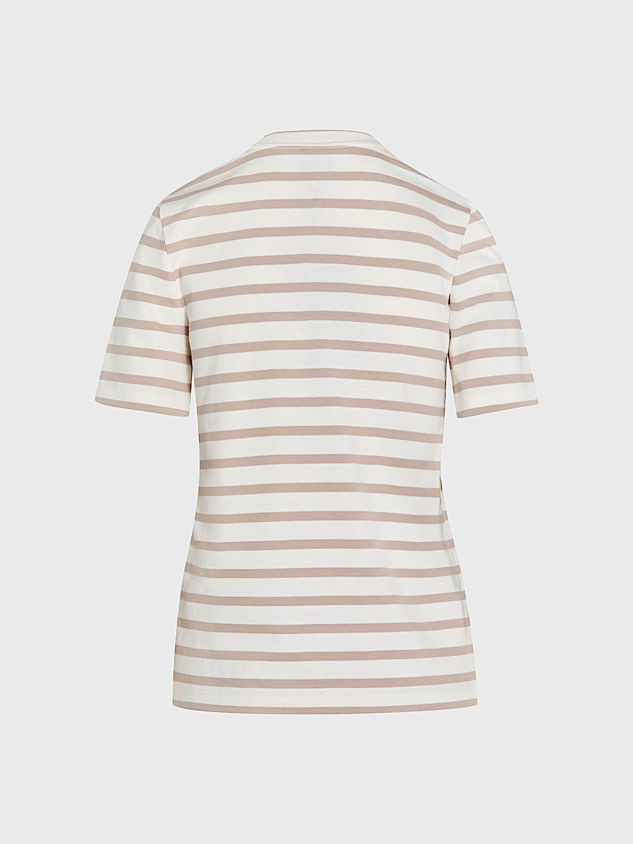 AlphaTauri | JALI V1.Y10.01 | Striped Organic Cotton T-Shirt in White / Stone for Women