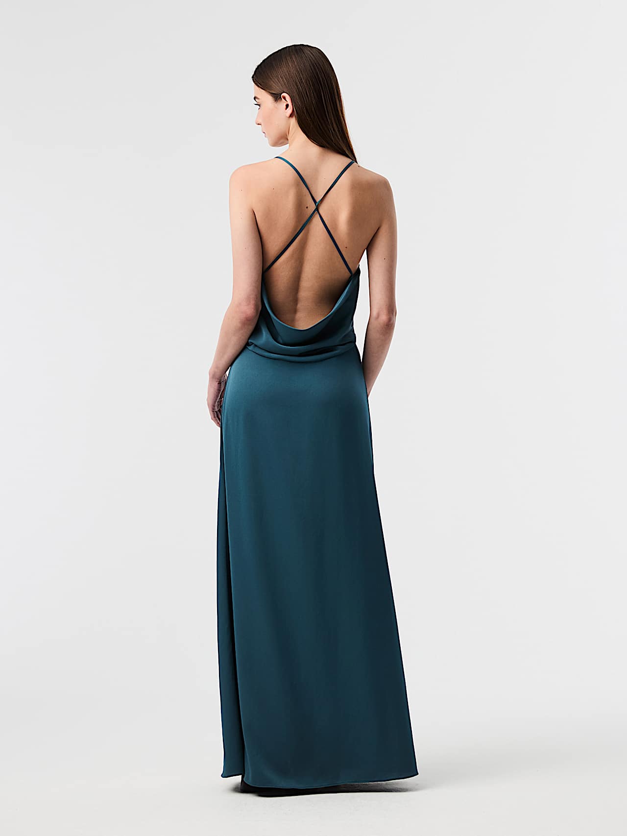 AlphaTauri | WAVI V1.Y10.01 | Maxivestido elegante con abertura en la espalda in Teal for Mujer