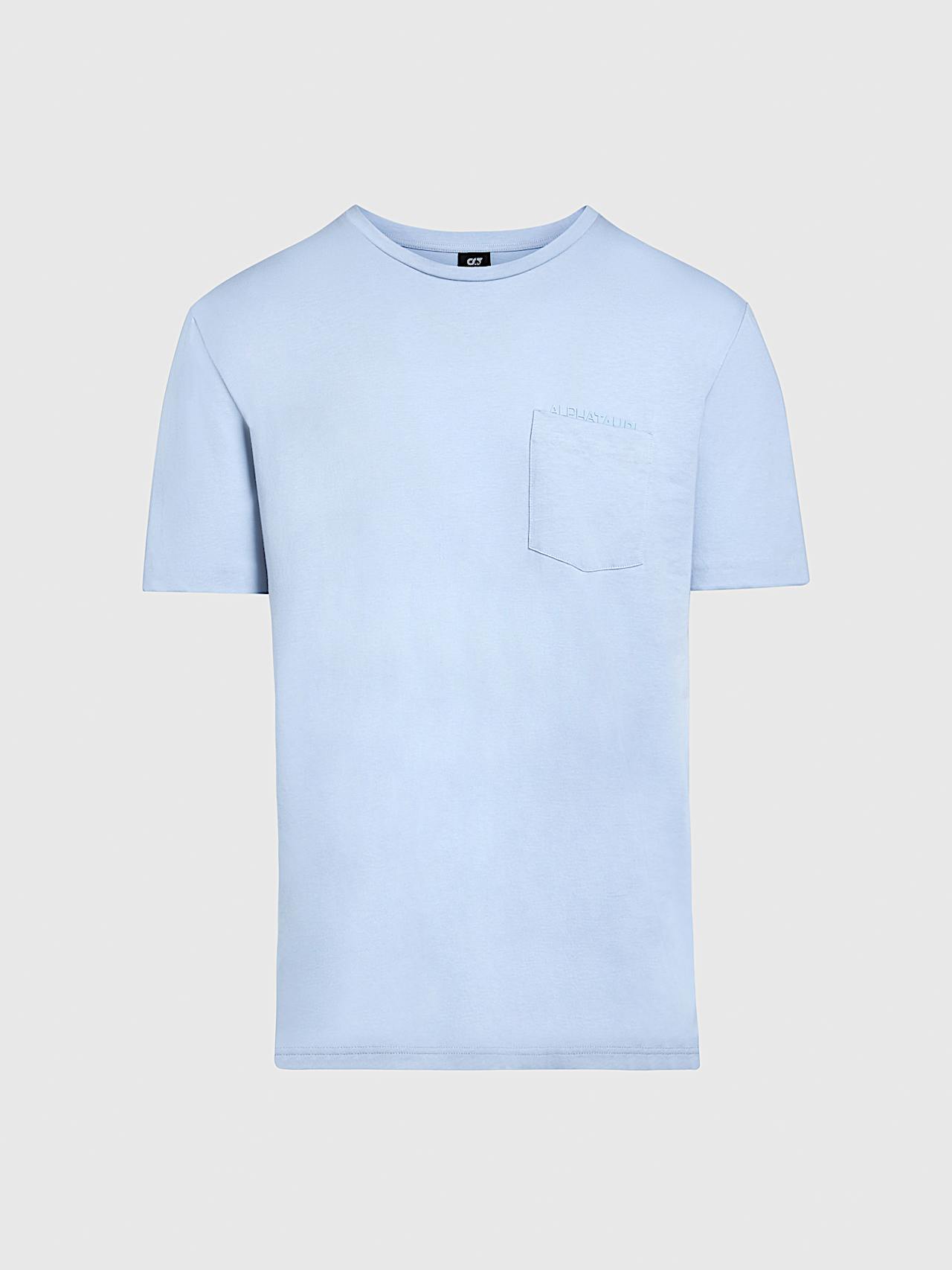 AlphaTauri | JOMER V1.Y9.01 | T-Shirt aus Supima-Qualitätsbaumwolle in Fog Blue für Herren AlphaTauri | JOMER V1.Y9.01 | T-Shirt aus Supima-Qualitätsbaumwolle in Fog Blue für Herren
