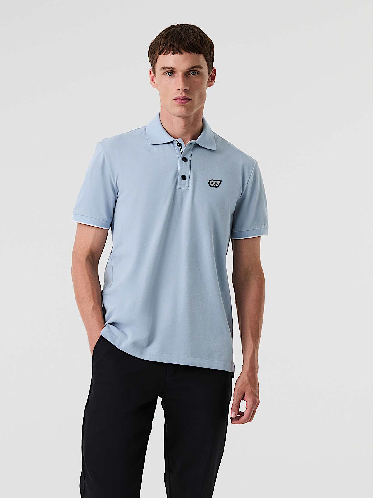AlphaTauri | JUNX V2.Y9.01 | Piqué-Poloshirt in Fog Blue für Herren AlphaTauri | JUNX V2.Y9.01 | Piqué-Poloshirt in Fog Blue für Herren