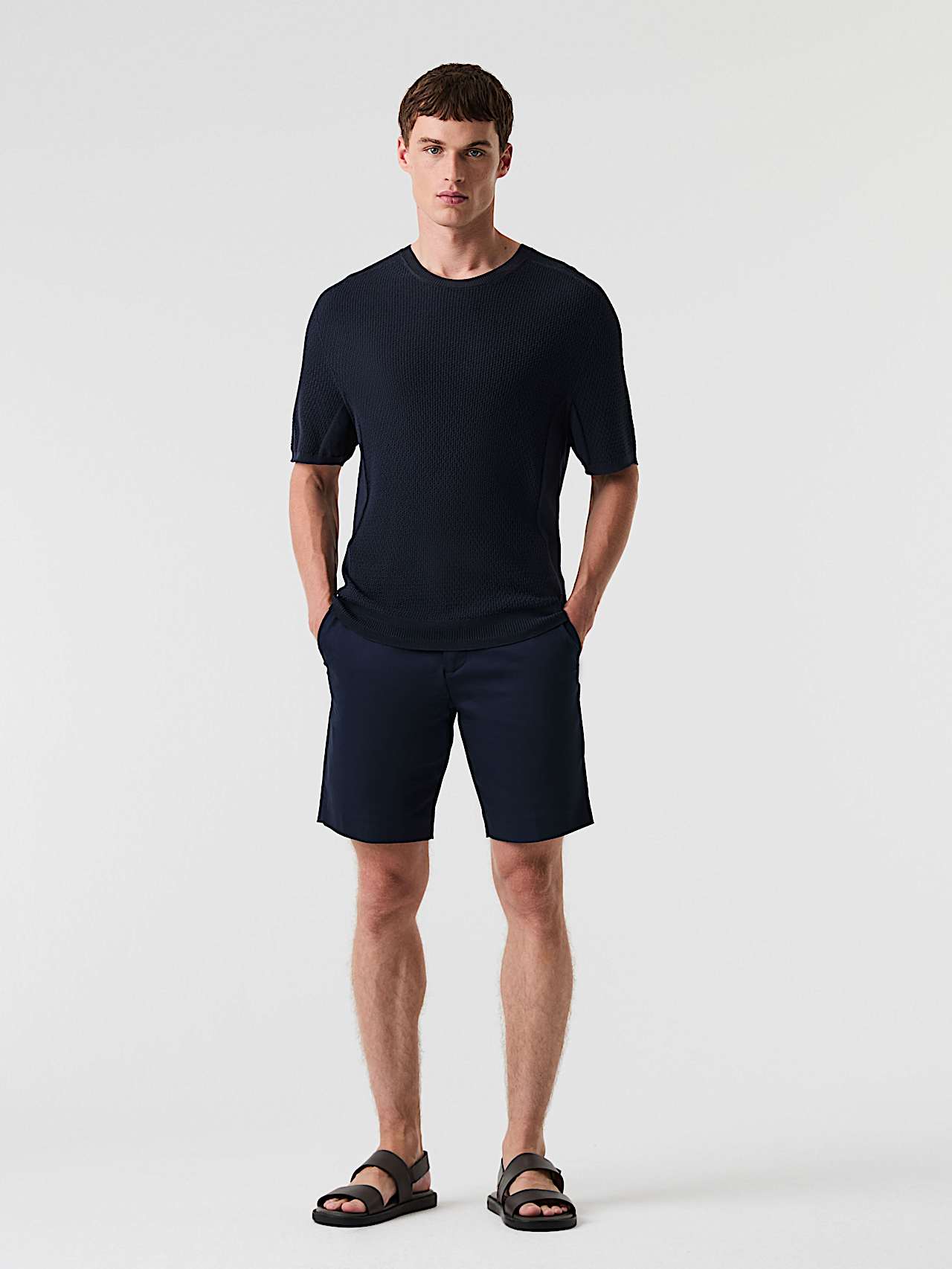 AlphaTauri | PELSH V1.Y9.01 | Stretch Cotton Shorts in Navy for Men