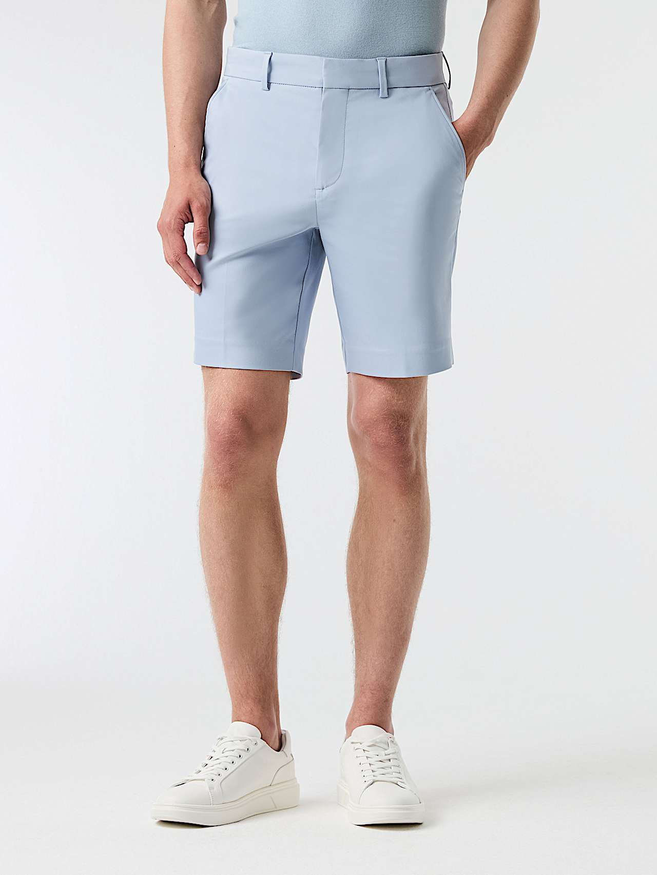AlphaTauri | PELSH V1.Y9.01 | Stretch Cotton Shorts in Fog Blue for Men