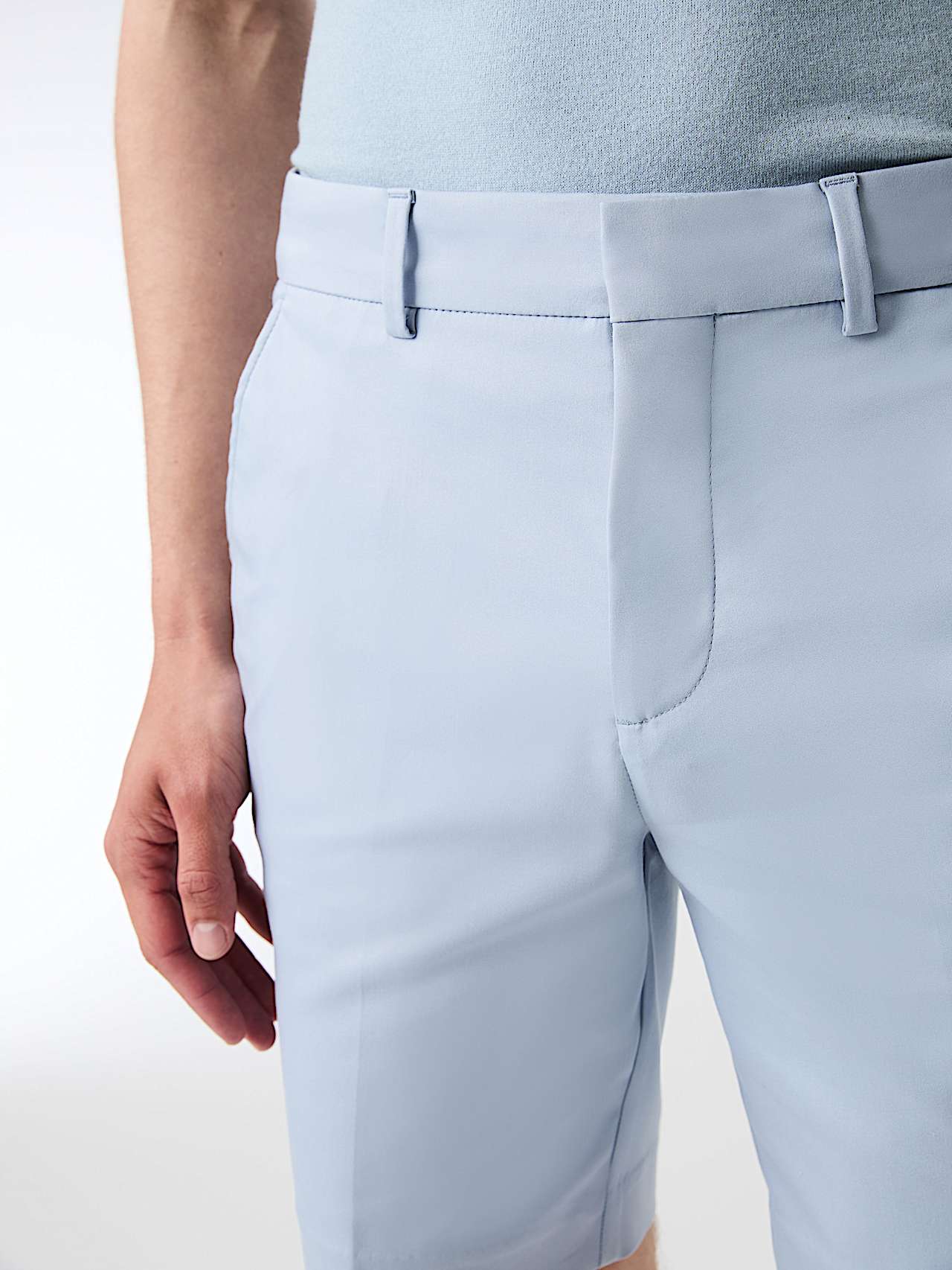 AlphaTauri | PELSH V1.Y9.01 | Stretch Cotton Shorts in Fog Blue for Men