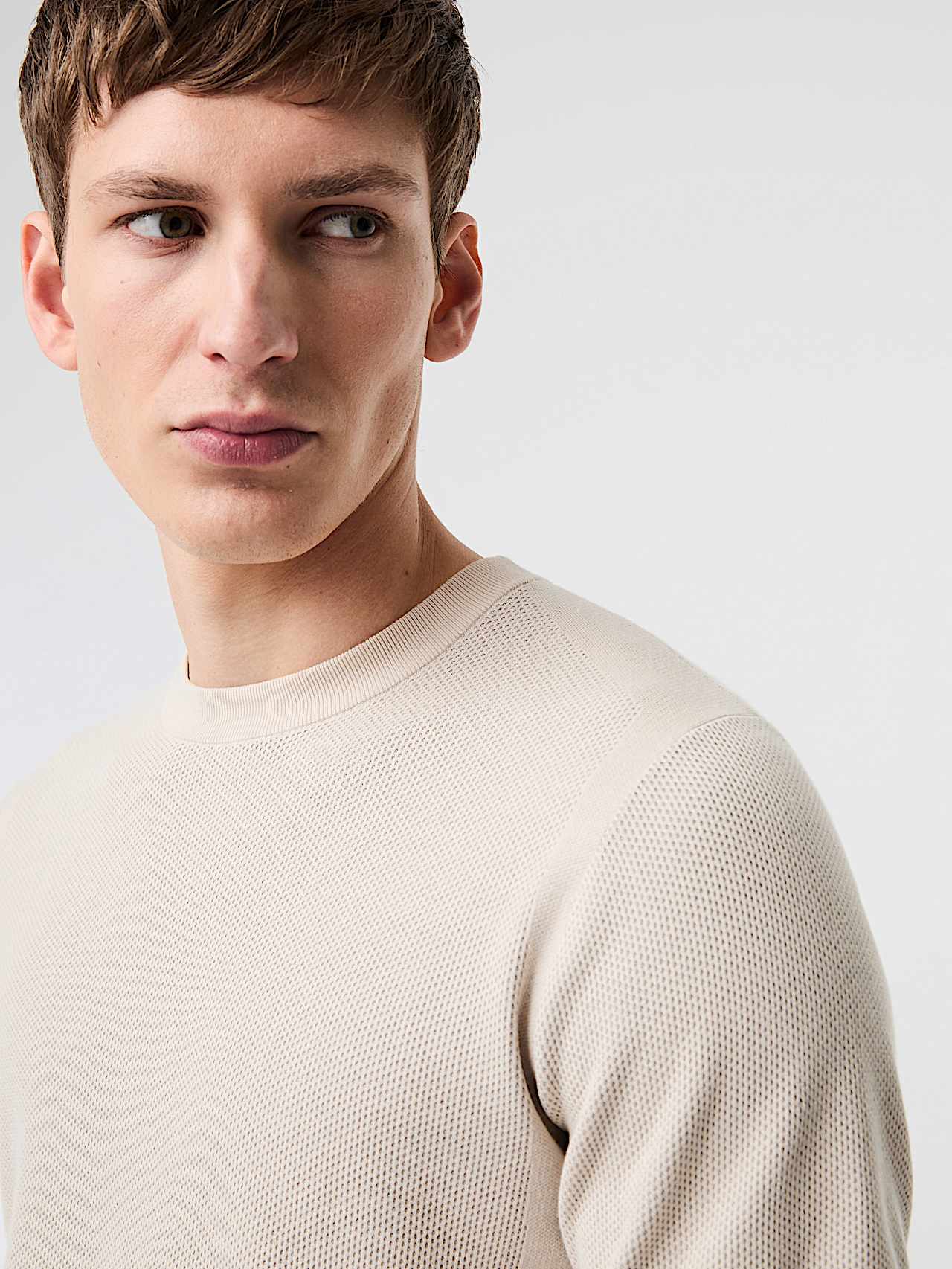 AlphaTauri | FAWEN V1.Y9.01 | Camiseta de punto de algodón y liocel in Stone for Hombre AlphaTauri | FAWEN V1.Y9.01 | Camiseta de punto de algodón y liocel in Stone for Hombre