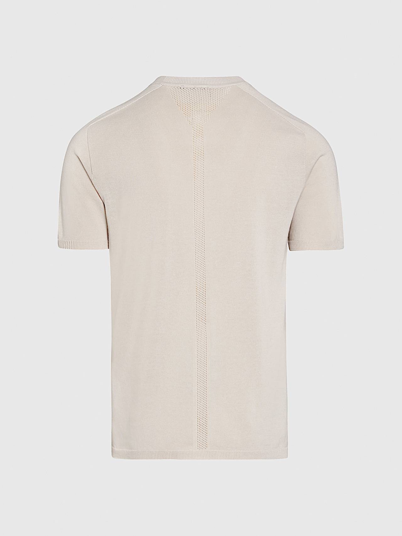 AlphaTauri | FASHI V1.Y9.01 | Nahtloses 3D-Strick-T-Shirt aus Leinen-Baumwolle in Stone für Herren