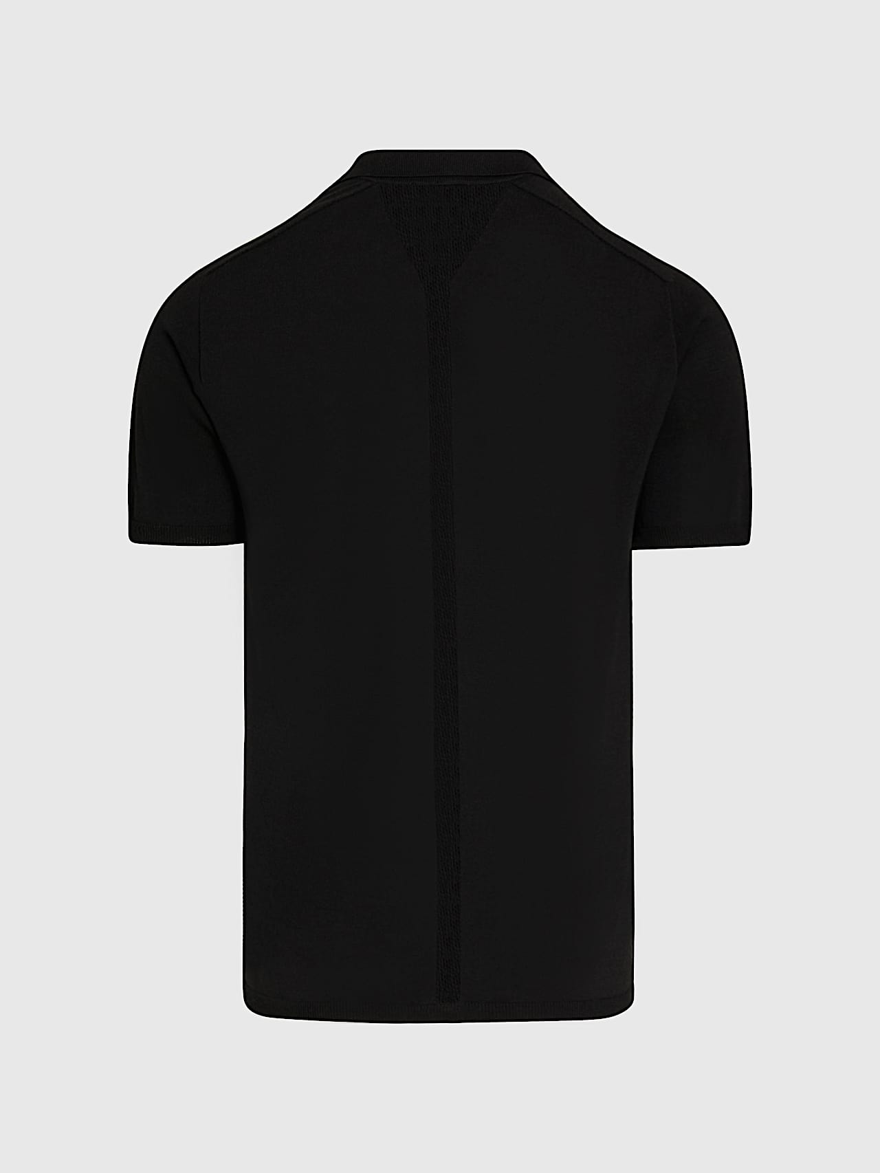 AlphaTauri | FASSA V1.Y9.01 | Seamless 3D Knit Linen-Cotton Polo-Shirt in Black for Men AlphaTauri | FASSA V1.Y9.01 | Seamless 3D Knit Linen-Cotton Polo-Shirt in Black for Men